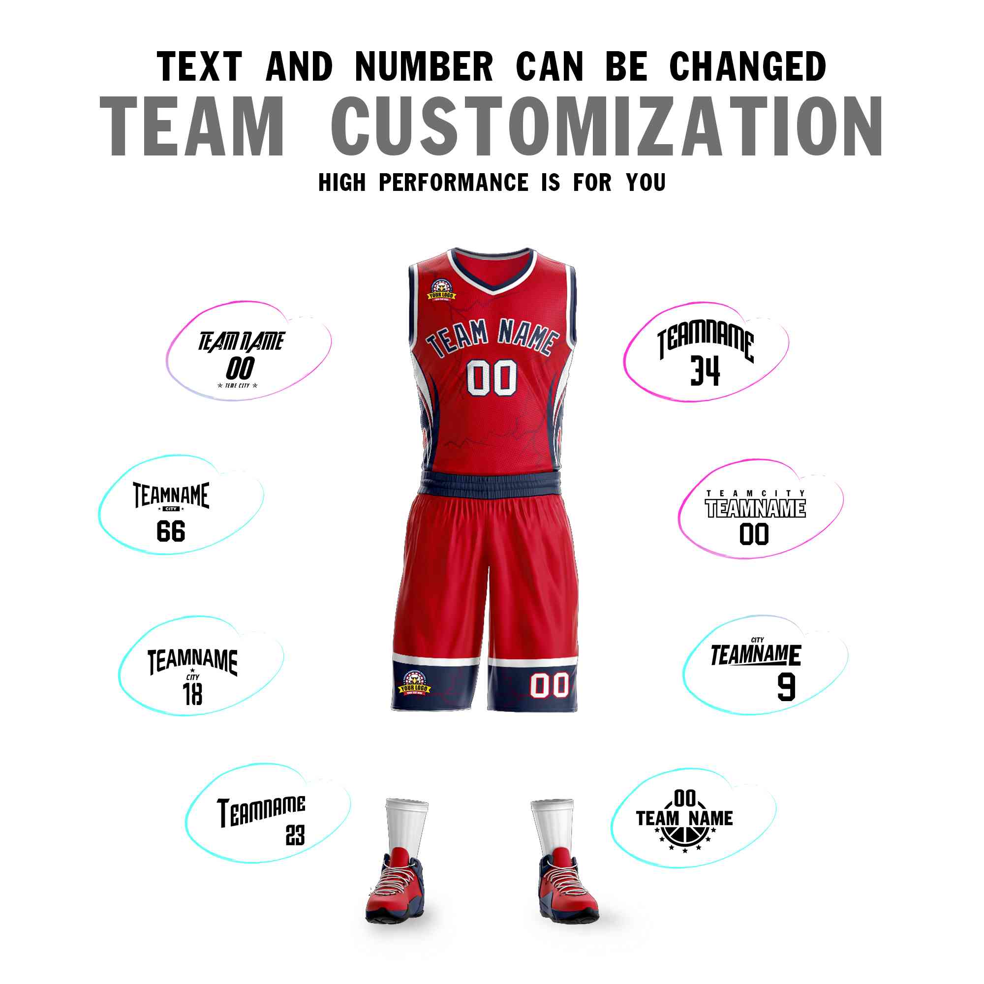 Custom Navy Orange-White Graffiti Pattern kits Lightning Basketball Jersey | KXKSHOP