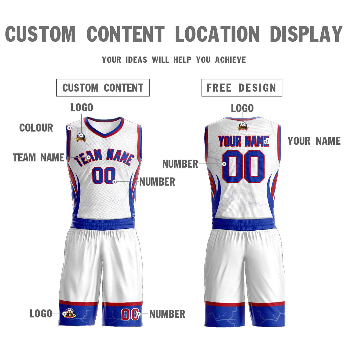 Custom Navy Orange-White Graffiti Pattern kits Lightning Basketball Jersey | KXKSHOP