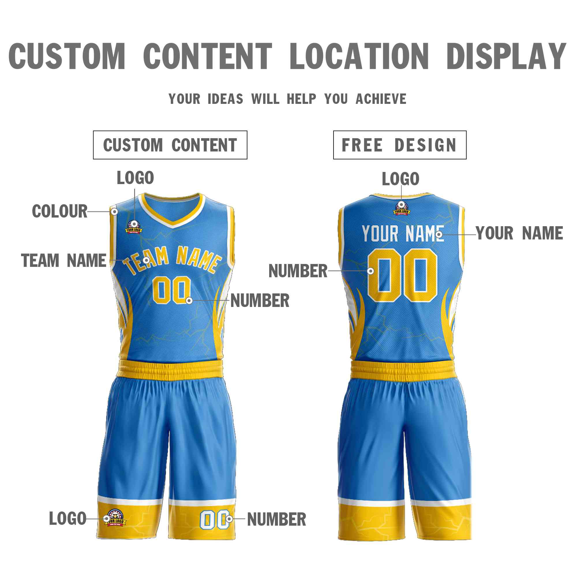 Custom Navy Orange-White Graffiti Pattern kits Lightning Basketball Jersey | KXKSHOP