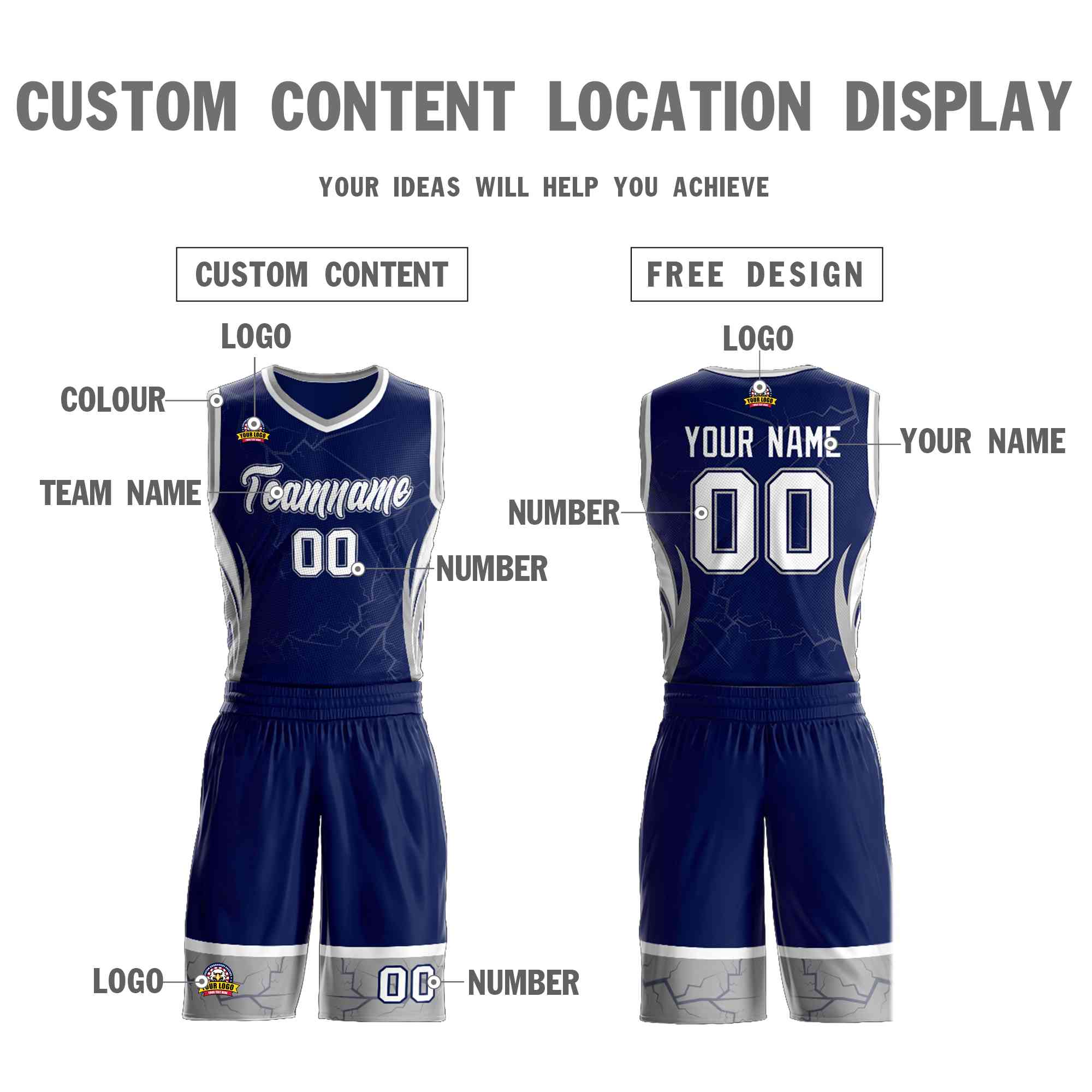 Custom Navy White-Navy Graffiti Pattern Kits Lightning Basketball Jersey