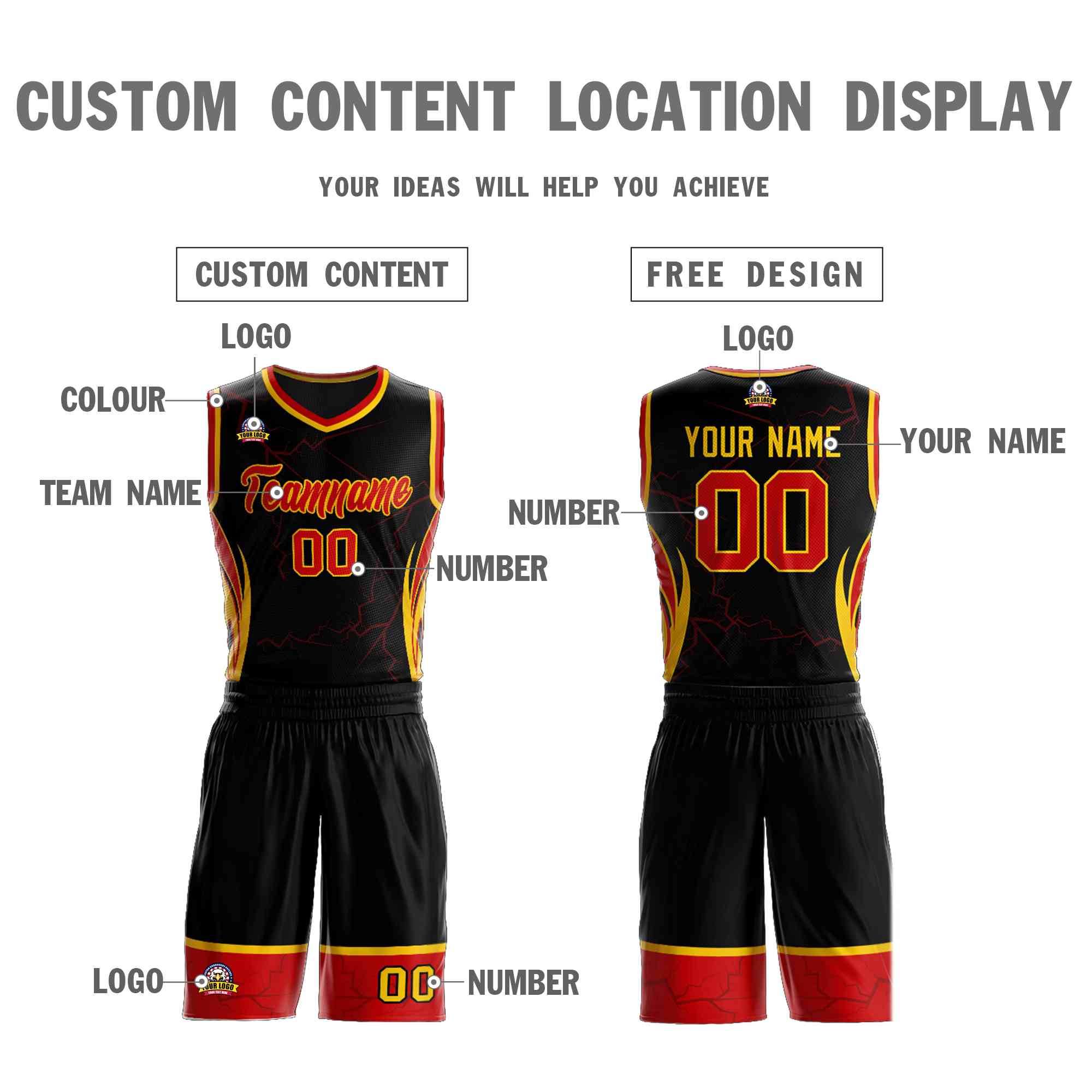 Custom Navy Orange-White Graffiti Pattern kits Lightning Basketball Jersey | KXKSHOP