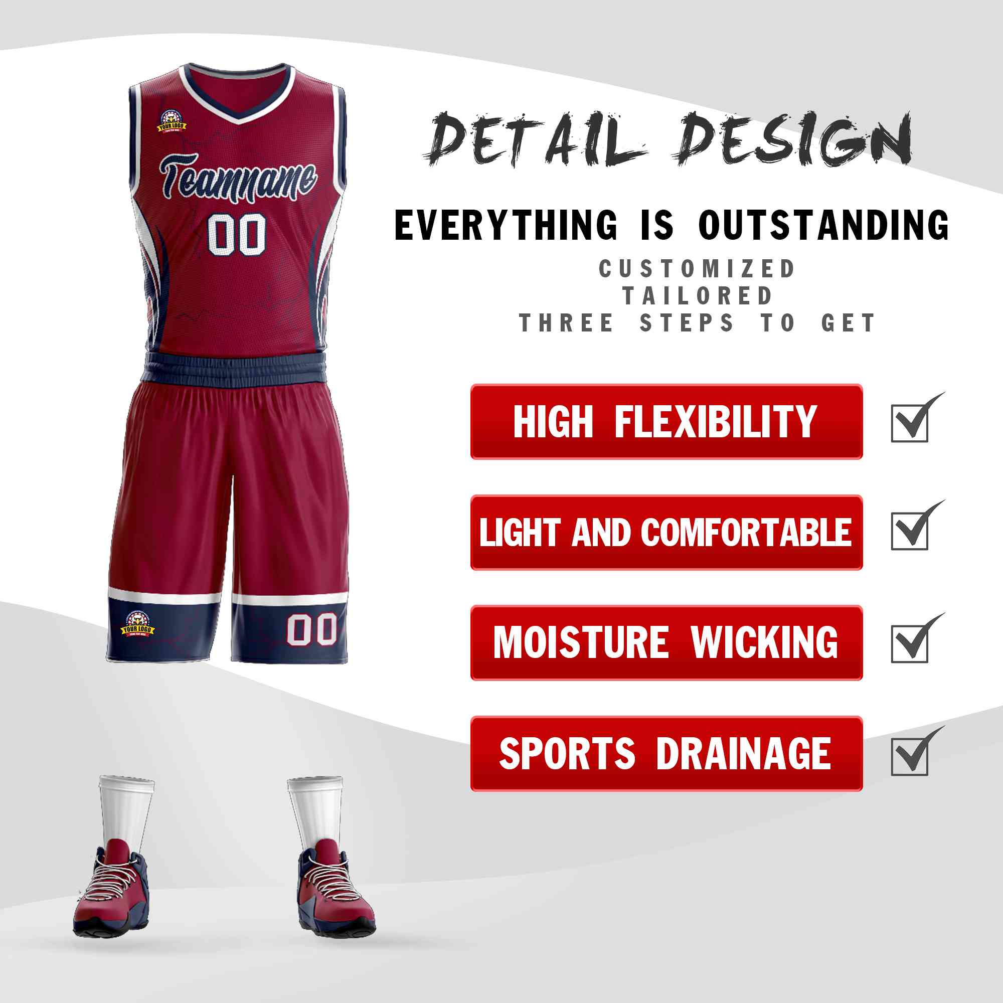 Custom Maroon Navy-White Graffiti Pattern Kits Lightning Basketball Jersey