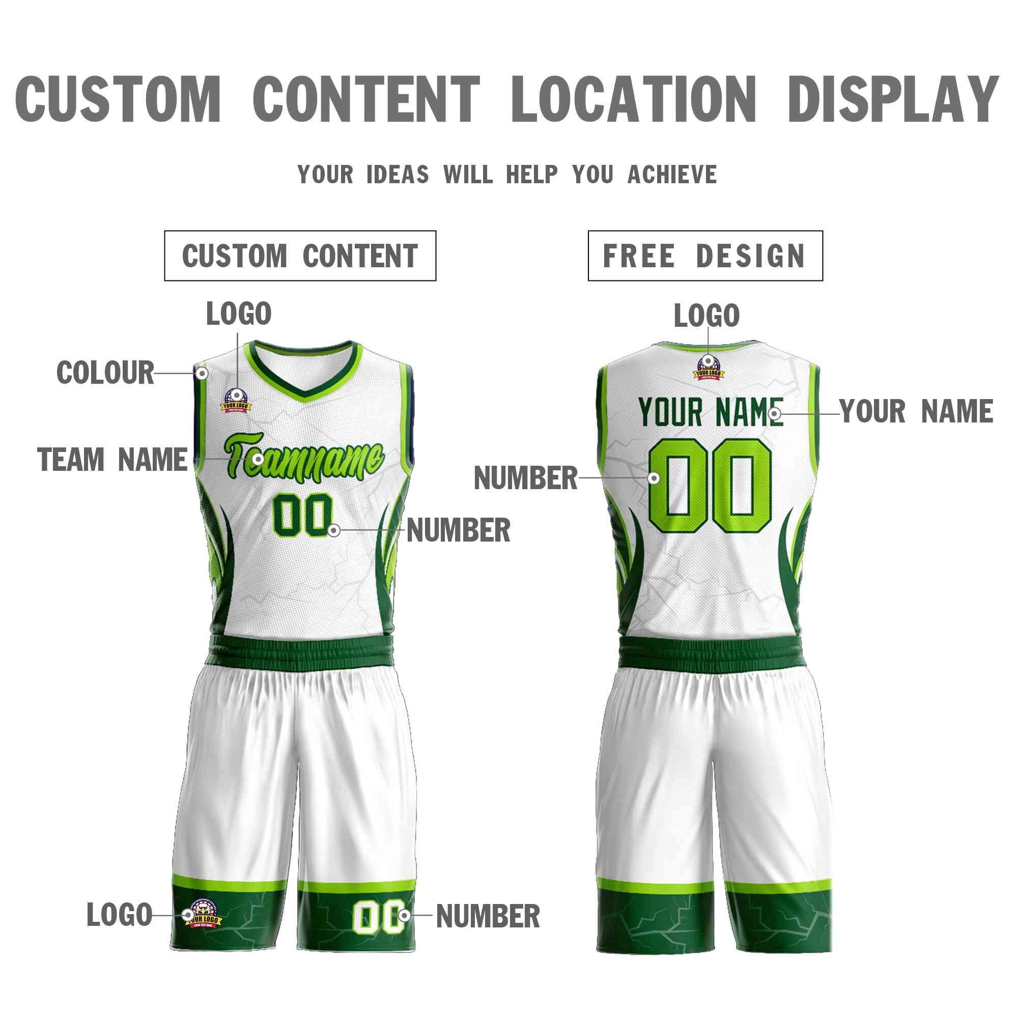 Custom White Neon Green-Green Graffiti Pattern Kits Lightning Basketball Jersey