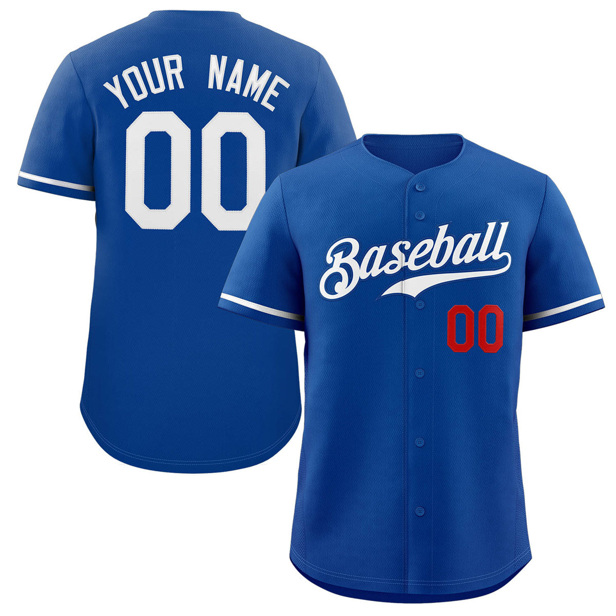 Custom Royal White-Red Classic Style Authentic Baseball Jersey|KXKSHOP