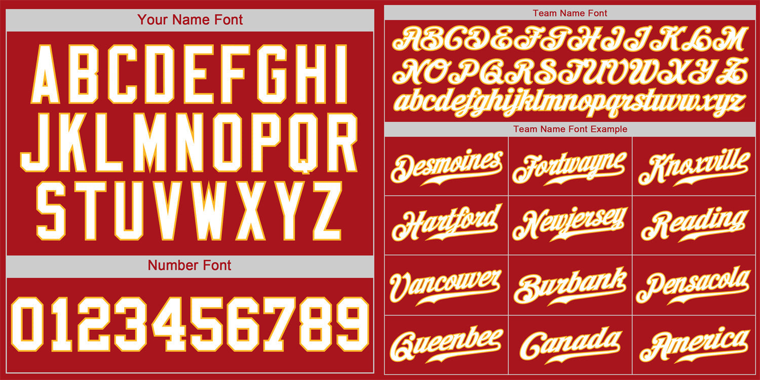 Custom Red White-Gold Classic Style Authentic Baseball Jersey