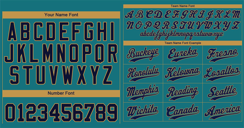 Custom Aqua Navy-Old Gold Hook Classic Style Authentic Baseball Jersey