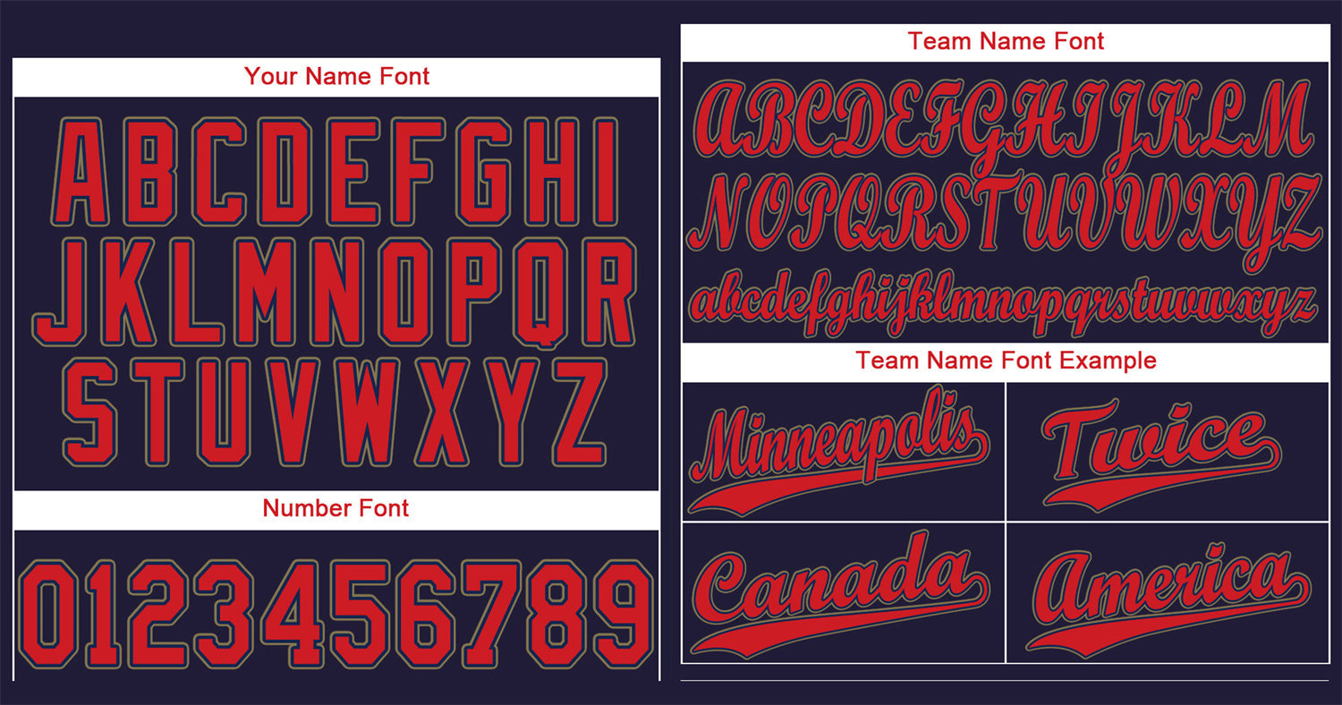 Custom Navy Red-Old Gold Hook Classic Style Authentic Baseball Jersey