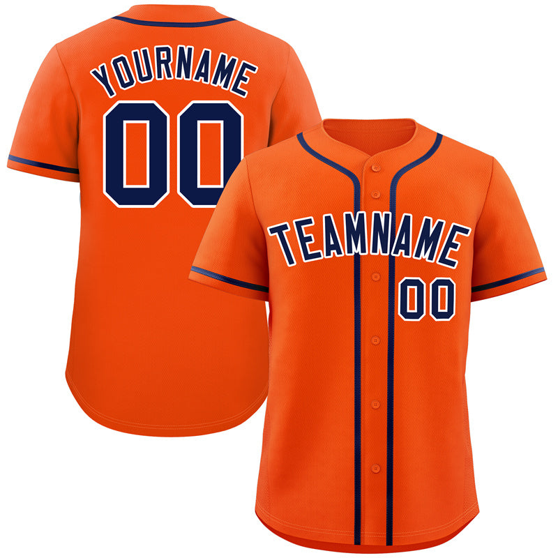 Benutzerdefiniertes orange-marineblau-weißes Bull Classic Style Authentic Baseball-Trikot