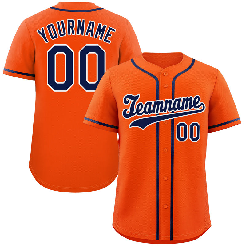 Benutzerdefiniertes orange-marineblau-weißes Bull Classic Style Authentic Baseball-Trikot