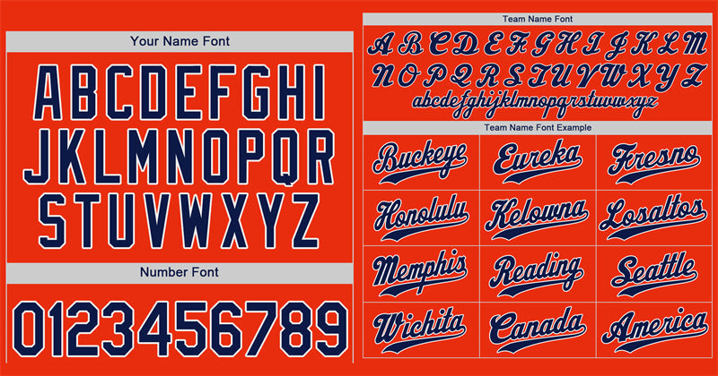 Benutzerdefiniertes orange-marineblau-weißes Bull Classic Style Authentic Baseball-Trikot