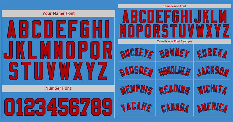 Custom Light Blue Red-Navy Classic Style Authentic Baseball Jersey