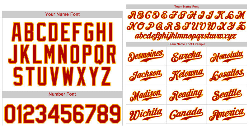 Benutzerdefinierte weiß rot-gold Haken Streifen Mode authentische Baseball Jersey