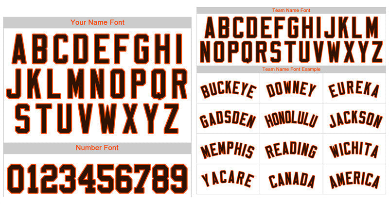 Maillot de baseball authentique à rayures blanches, marron et orange