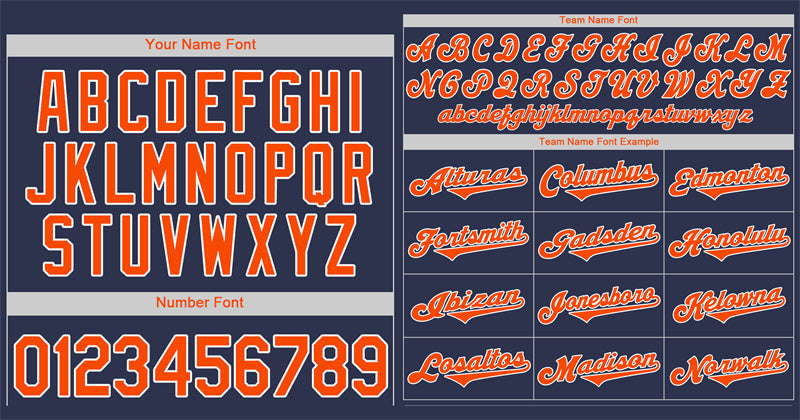 Custom Navy Orange-White Classic Style Authentic Baseball Jersey