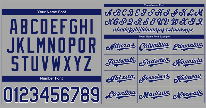 Custom Gray Navy-White Classic Style Authentic Baseball Jersey