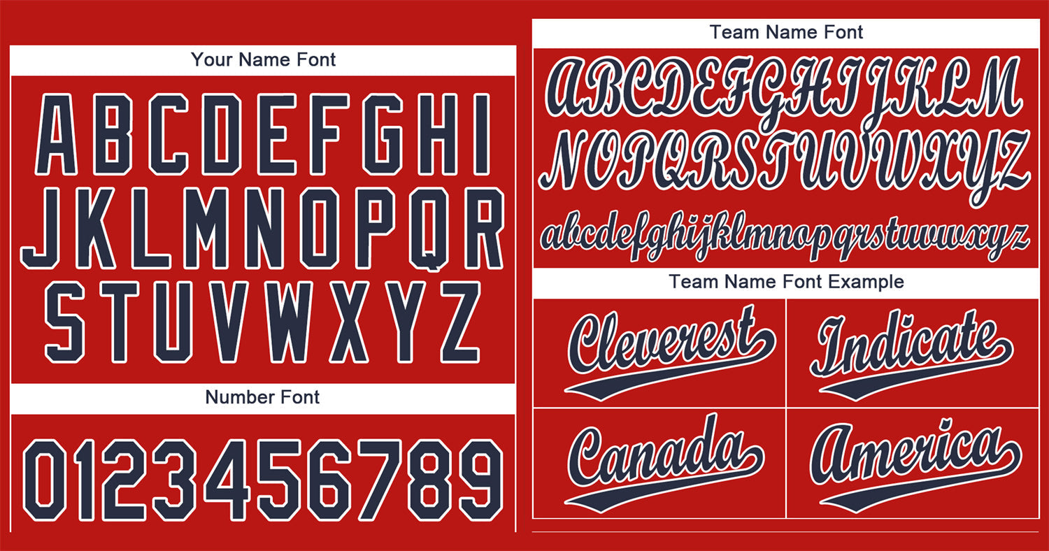 Custom Red Navy-White Classic Style Authentic Baseball Jersey