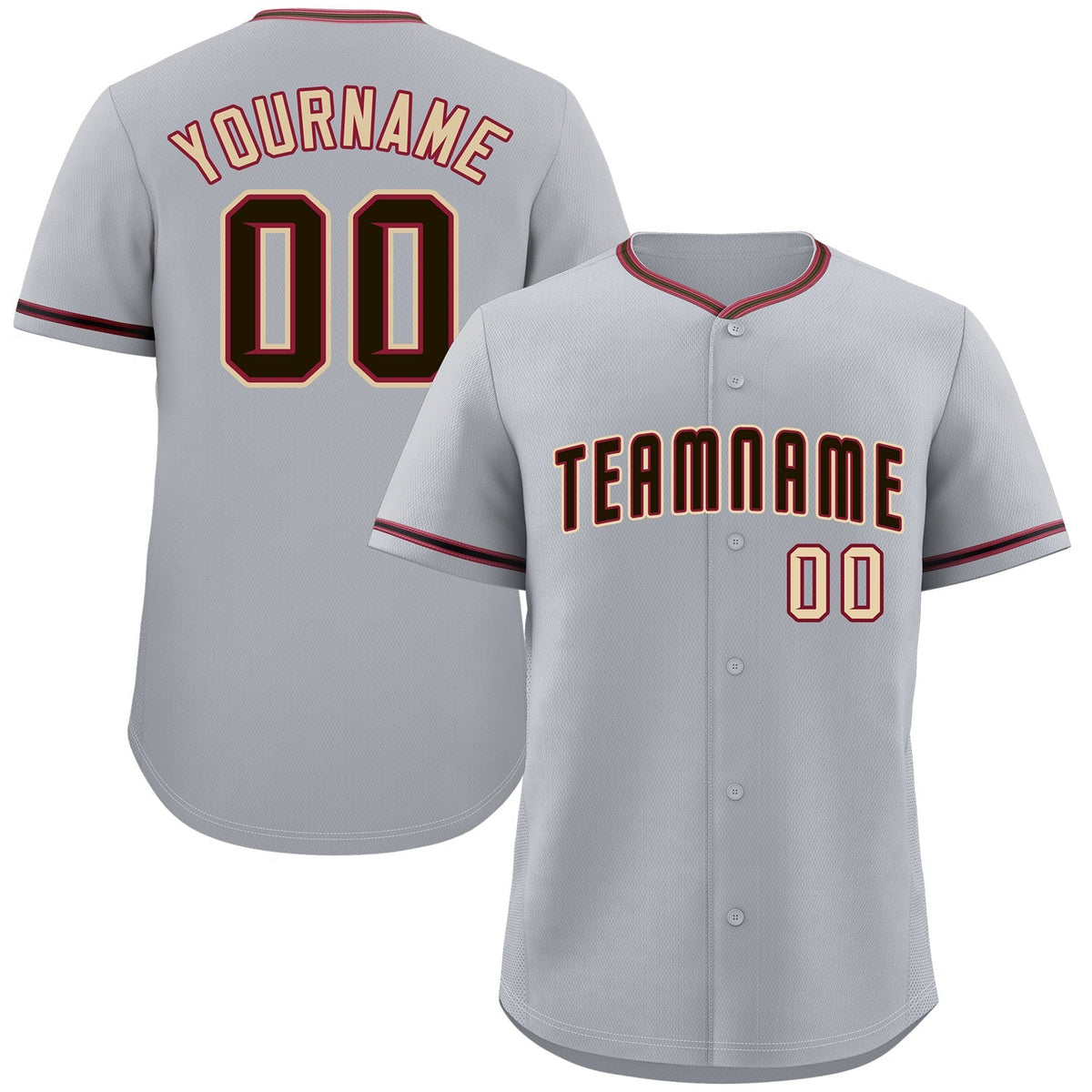 Custom Gray Black Cream Bull Classic Style Authentic Baseball Jersey