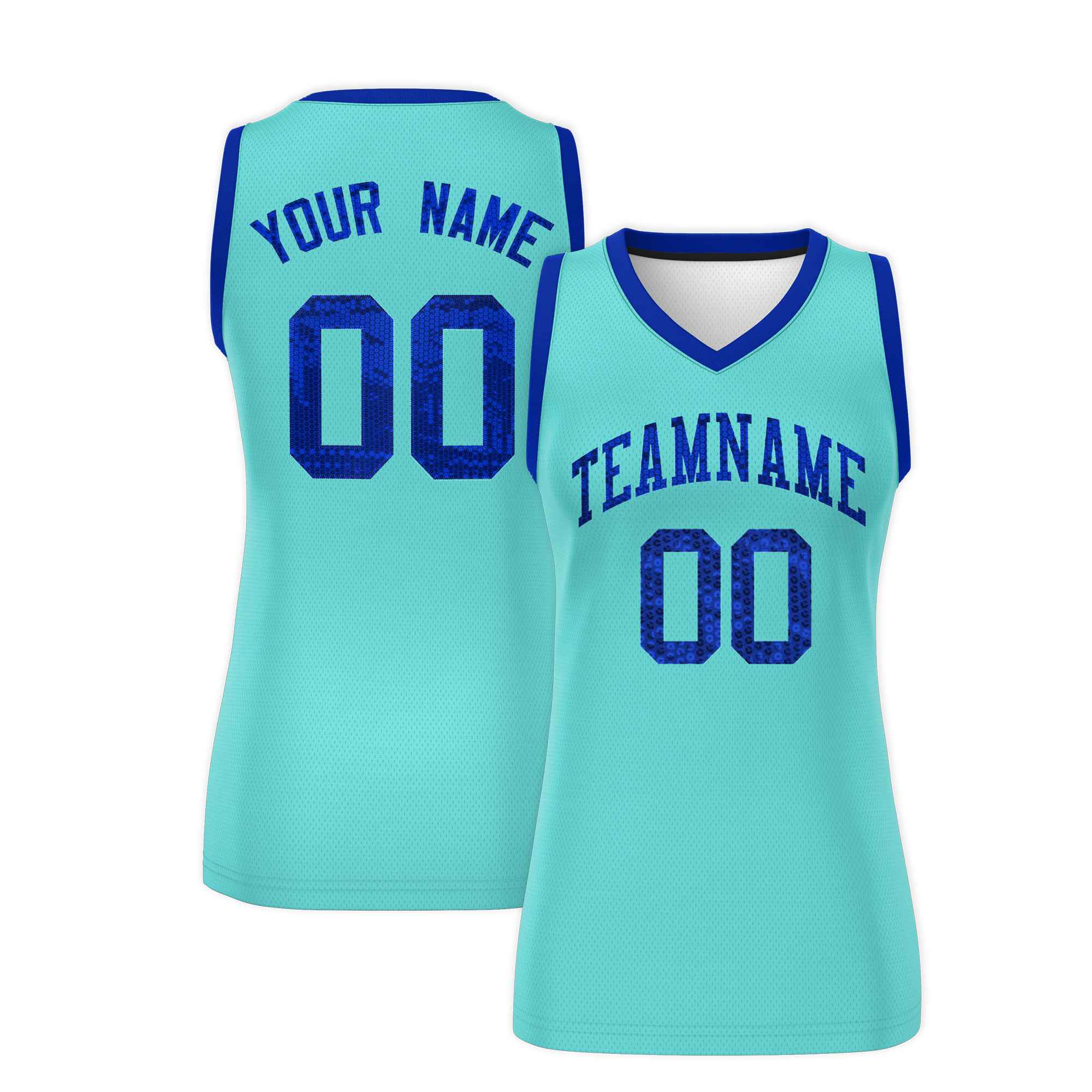 Custom Bright Green Royal Women Basketball Jersey Sequined Dress|KXKSHOP