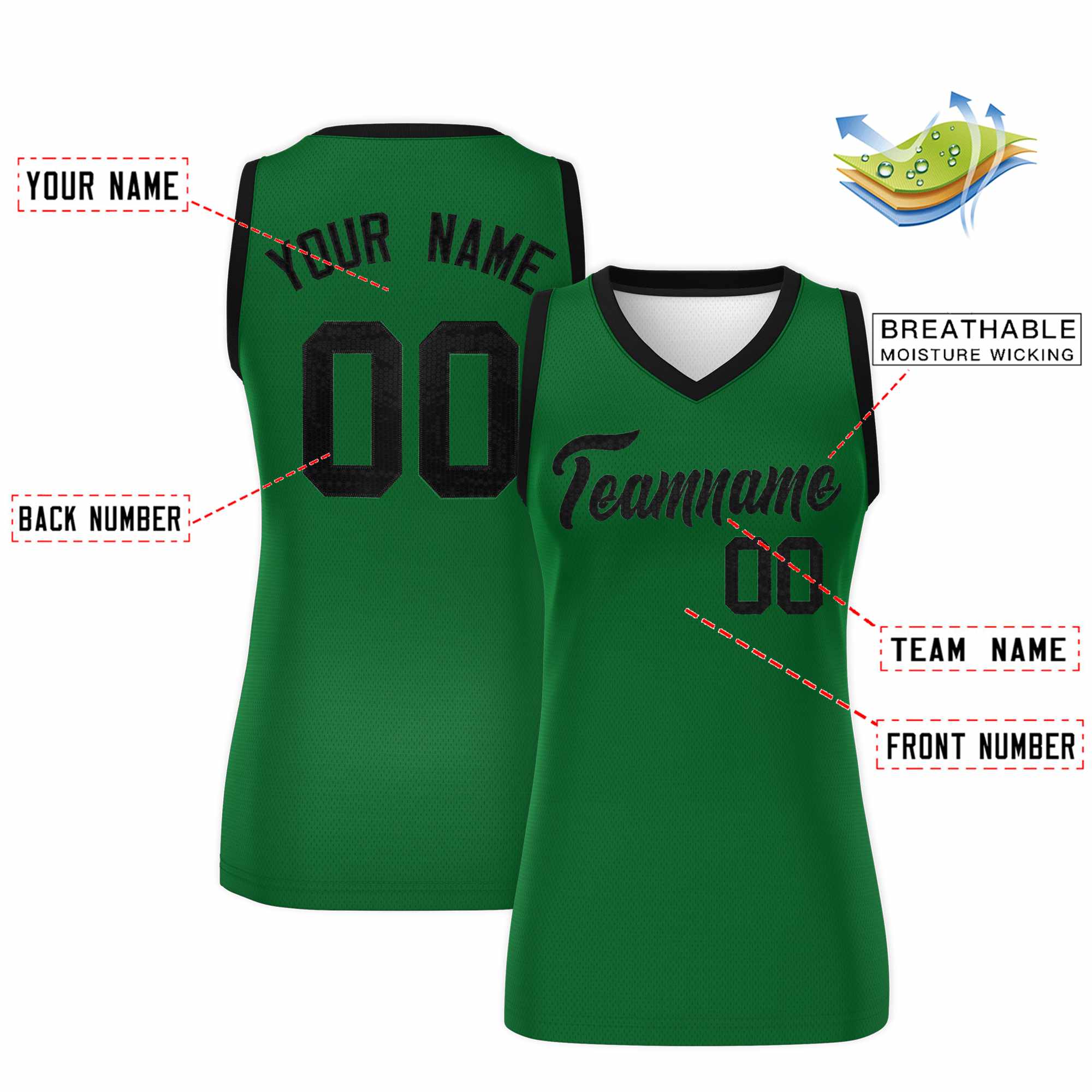 Custom Kelly Green Black Women Basketball Jersey Sequined Dress|KXKSHOP