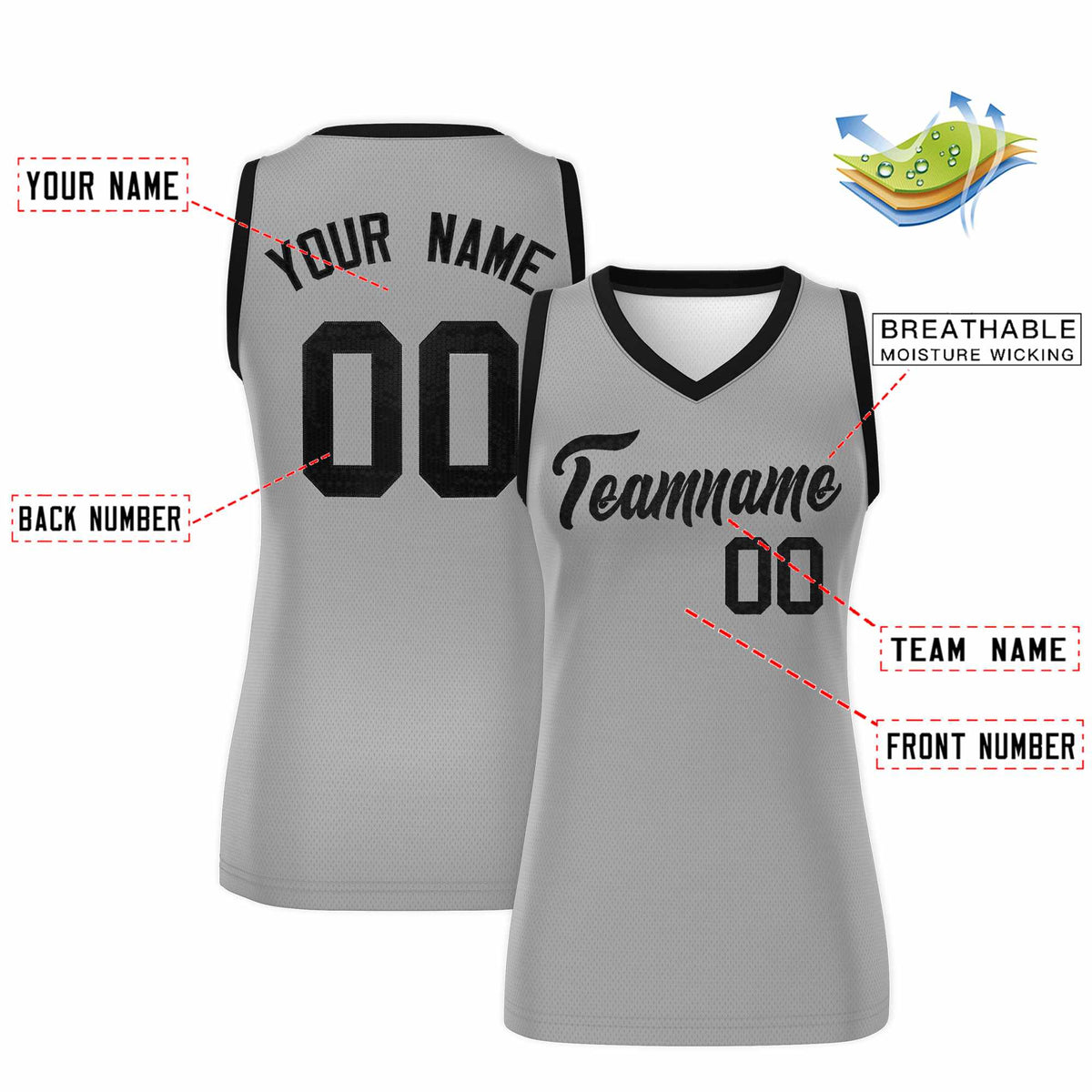 Custom Silver Black Women Basketball Jersey Sequined Dress|KXKSHOP