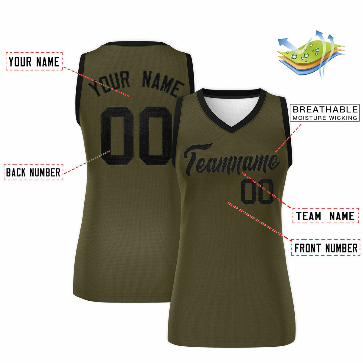 Custom Olive Black Women Basketball Jersey Sequined Dress|KXKSHOP