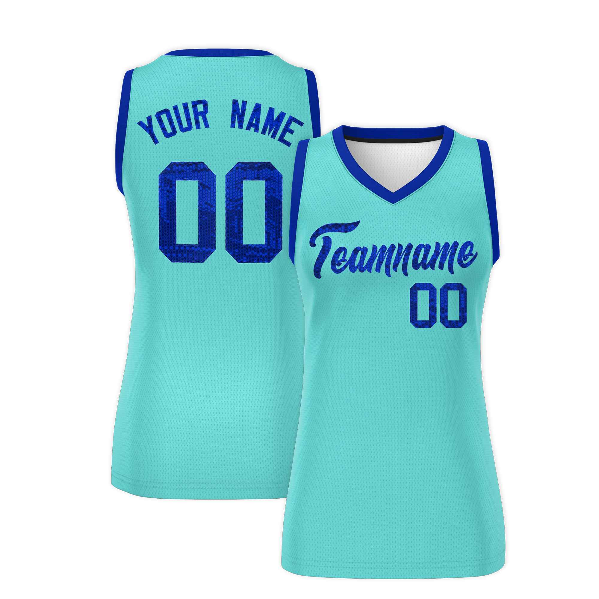 Custom Bright Green Royal Women Basketball Jersey Sequined Dress|KXKSHOP
