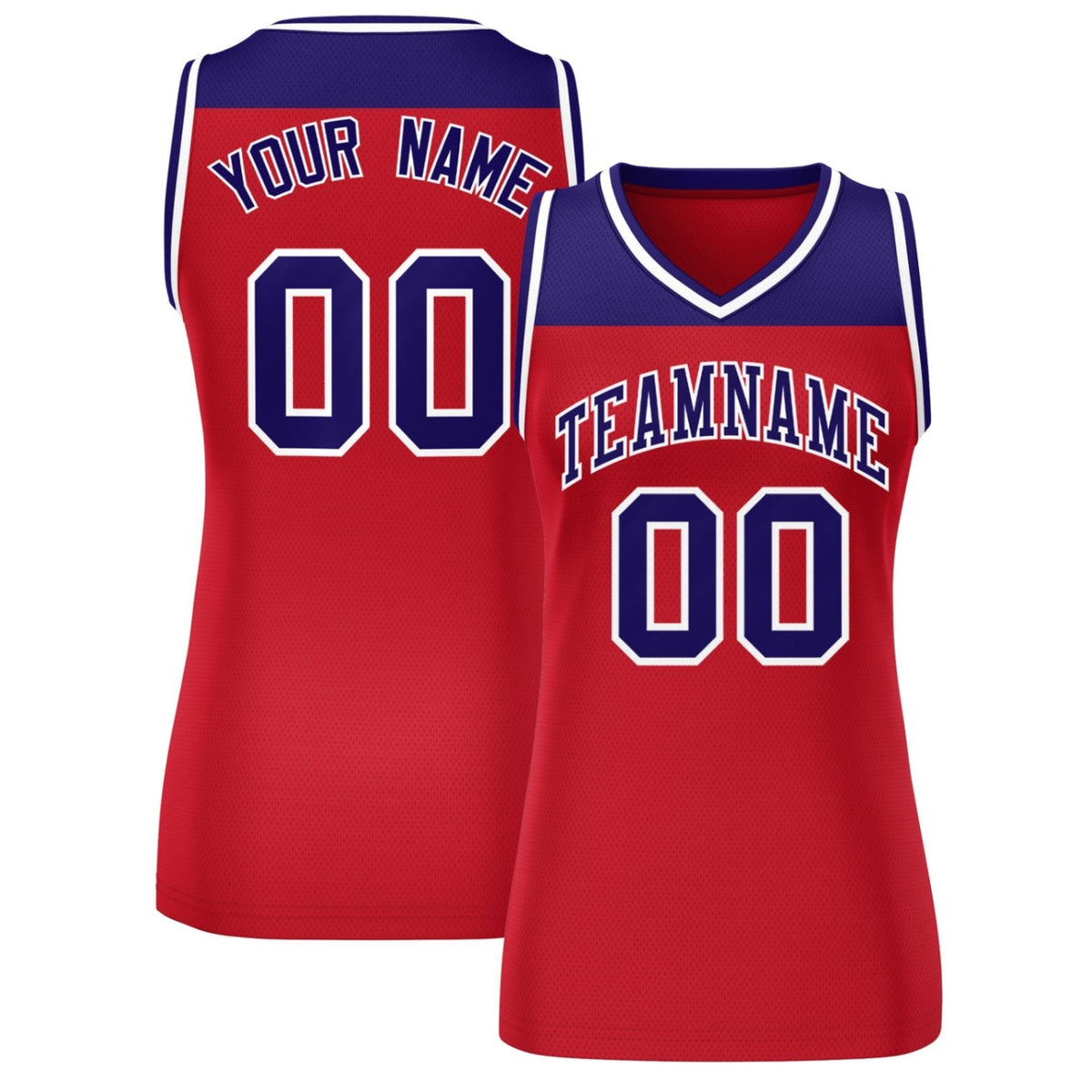 Custom Purple Red Color Block Fashion Tops Mesh Basketball Jersey For Women