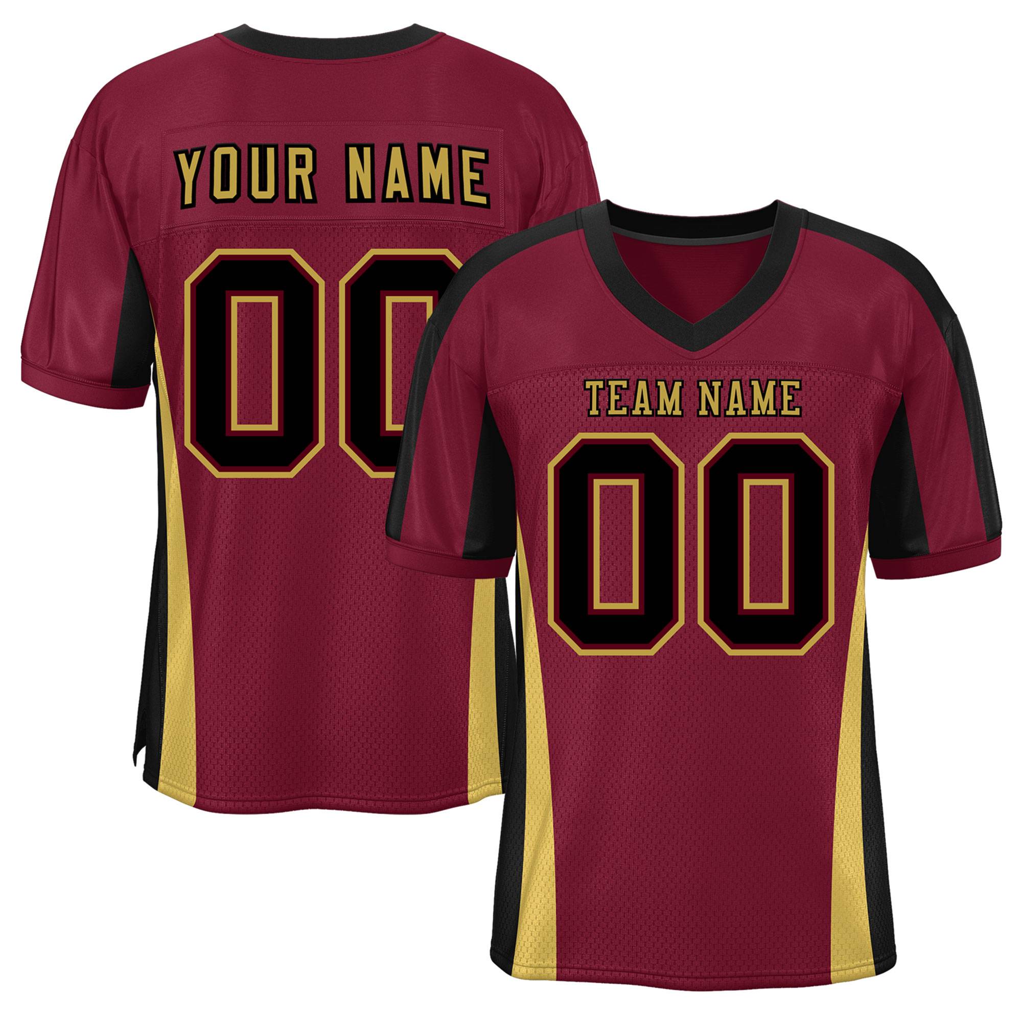 Custom Cardinal Color Block Mesh Authentic American Football Jersey