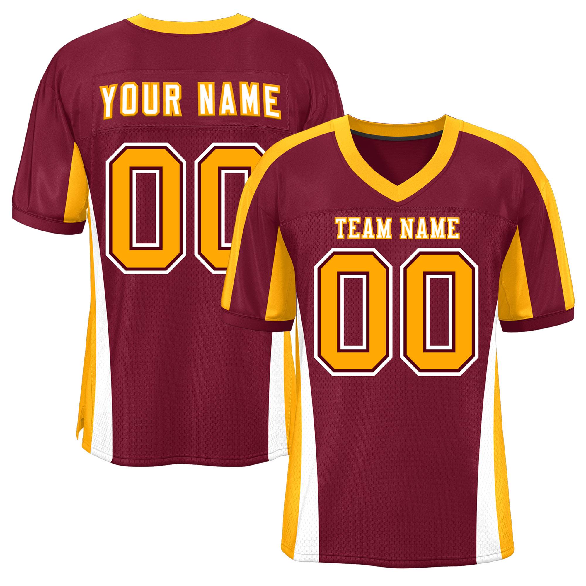 Custom Cardinal Color Block Mesh Authentic American Football Jersey