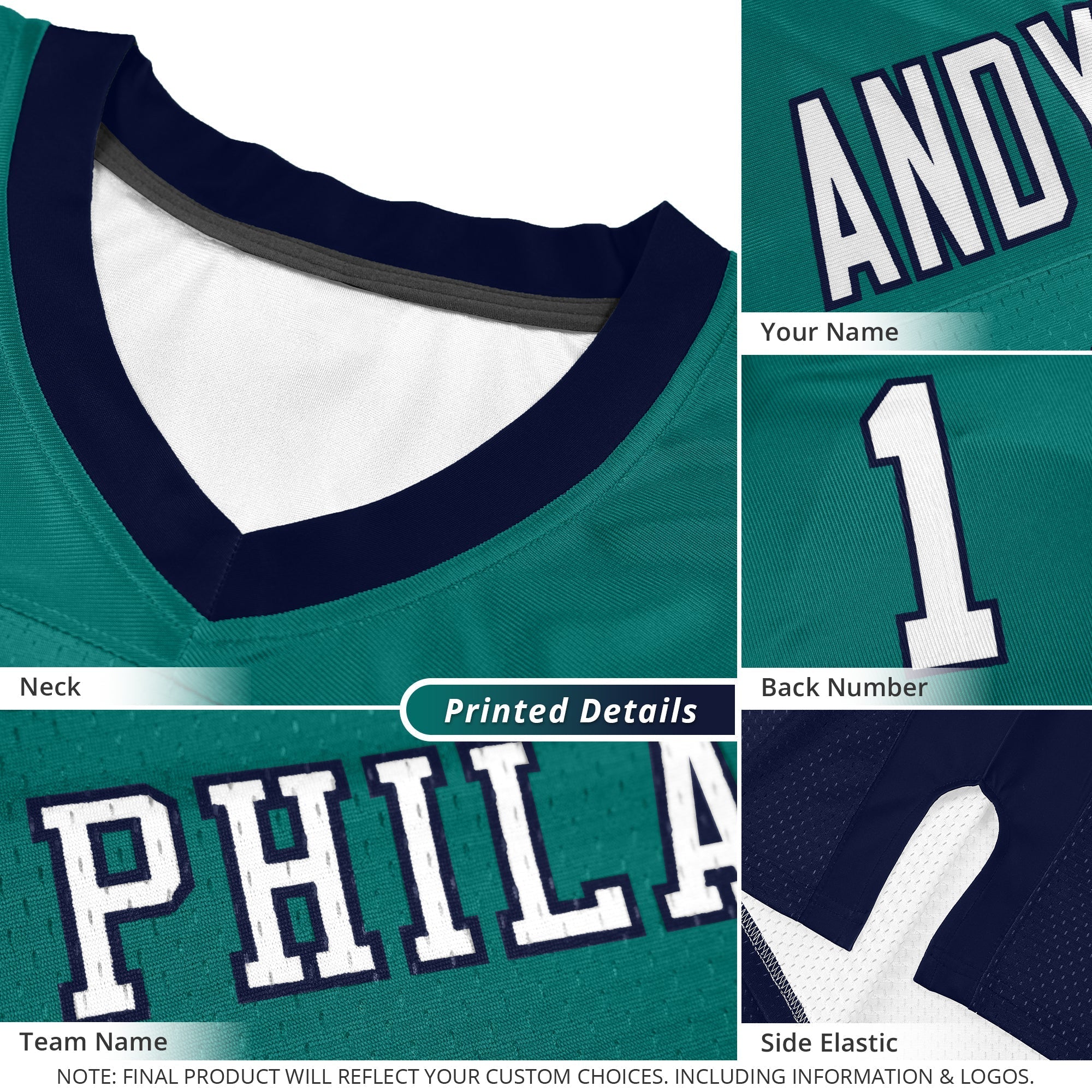 Custom Black Color Block Mesh Authentic American Football Jersey