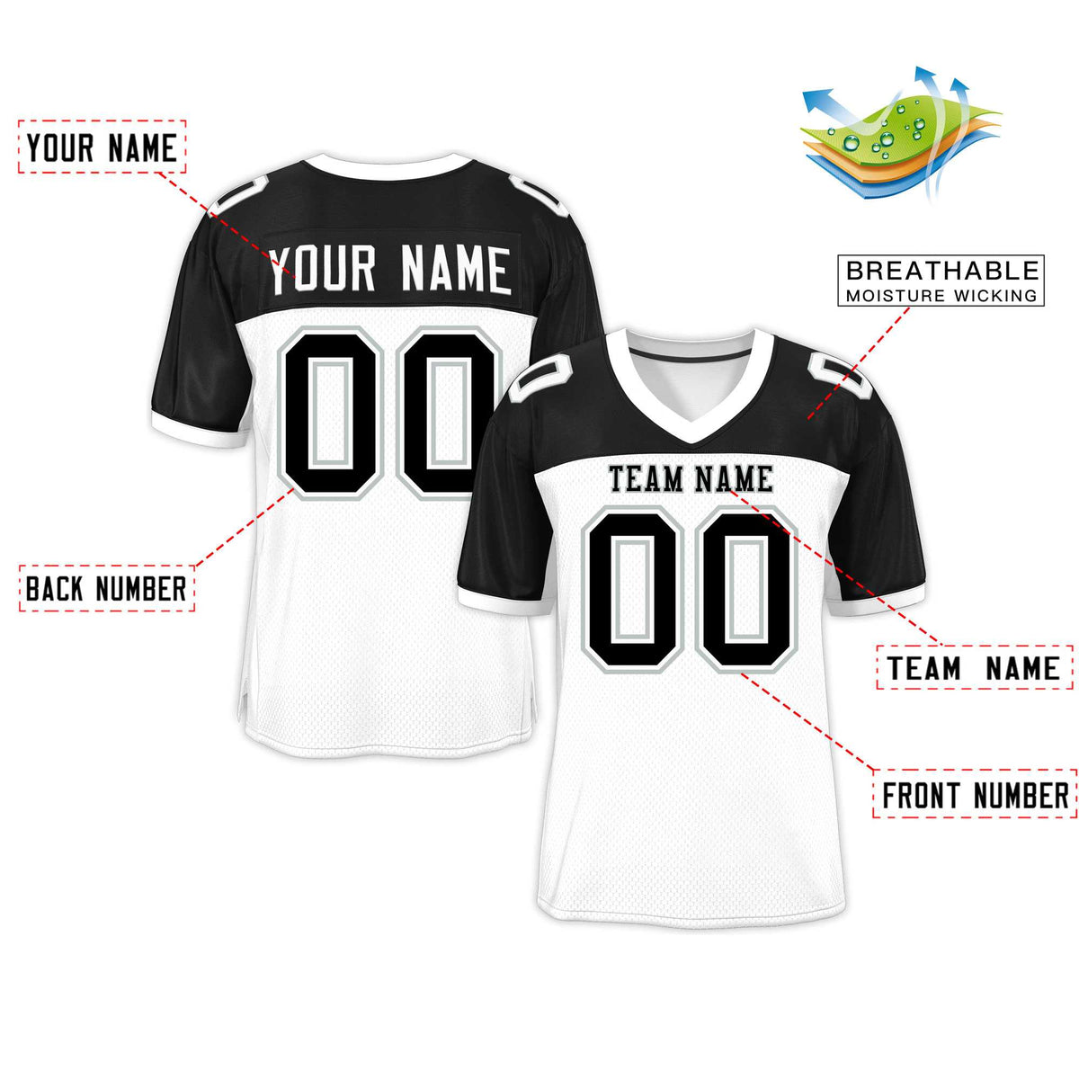 Custom Red Navy-White Classic Style Mesh American Football Jersey | KXKSHOP
