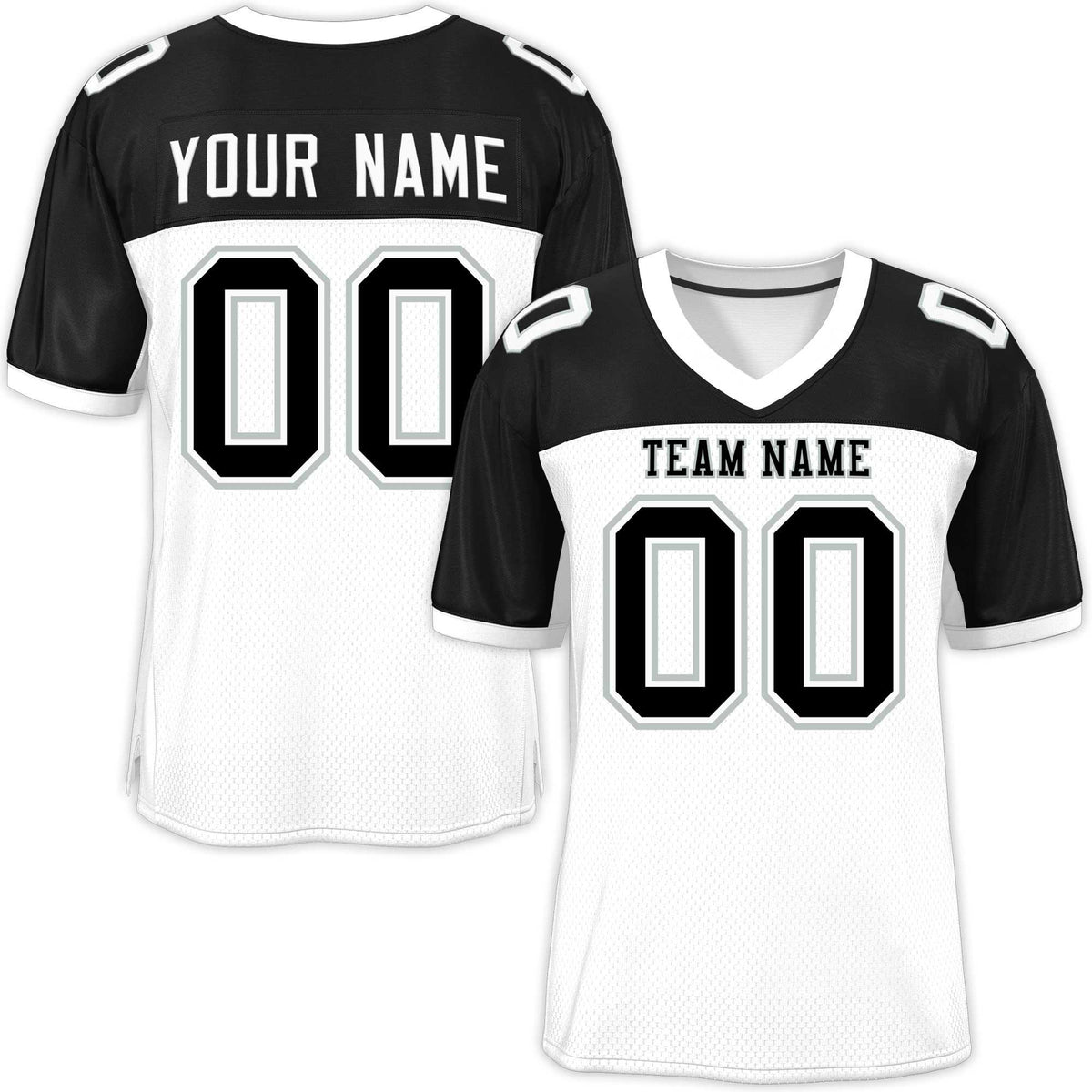 Custom White-Black Raglan Sleeves Fashion American Football Jersey | KXKSHOP