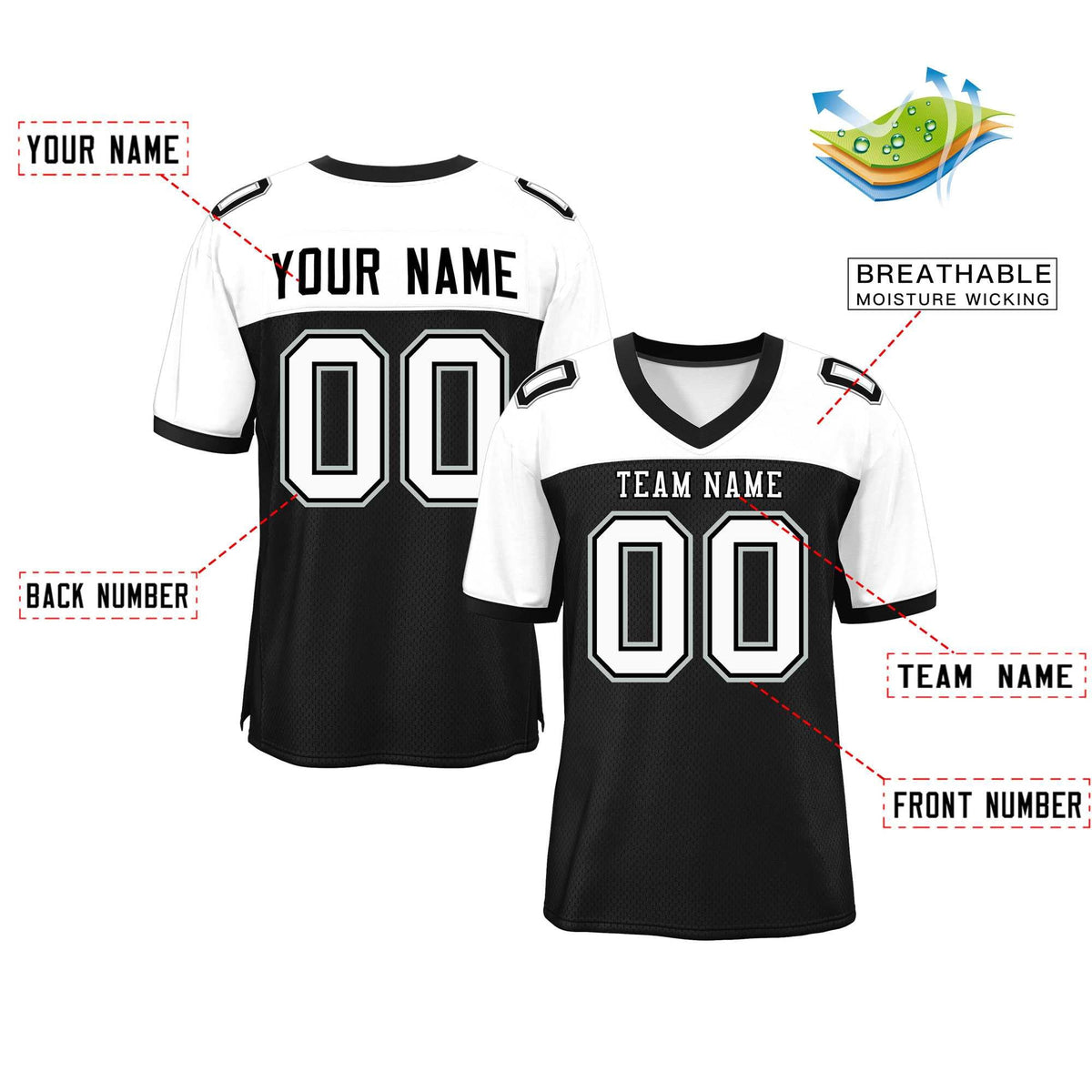 Custom Red Navy-White Classic Style Mesh American Football Jersey | KXKSHOP
