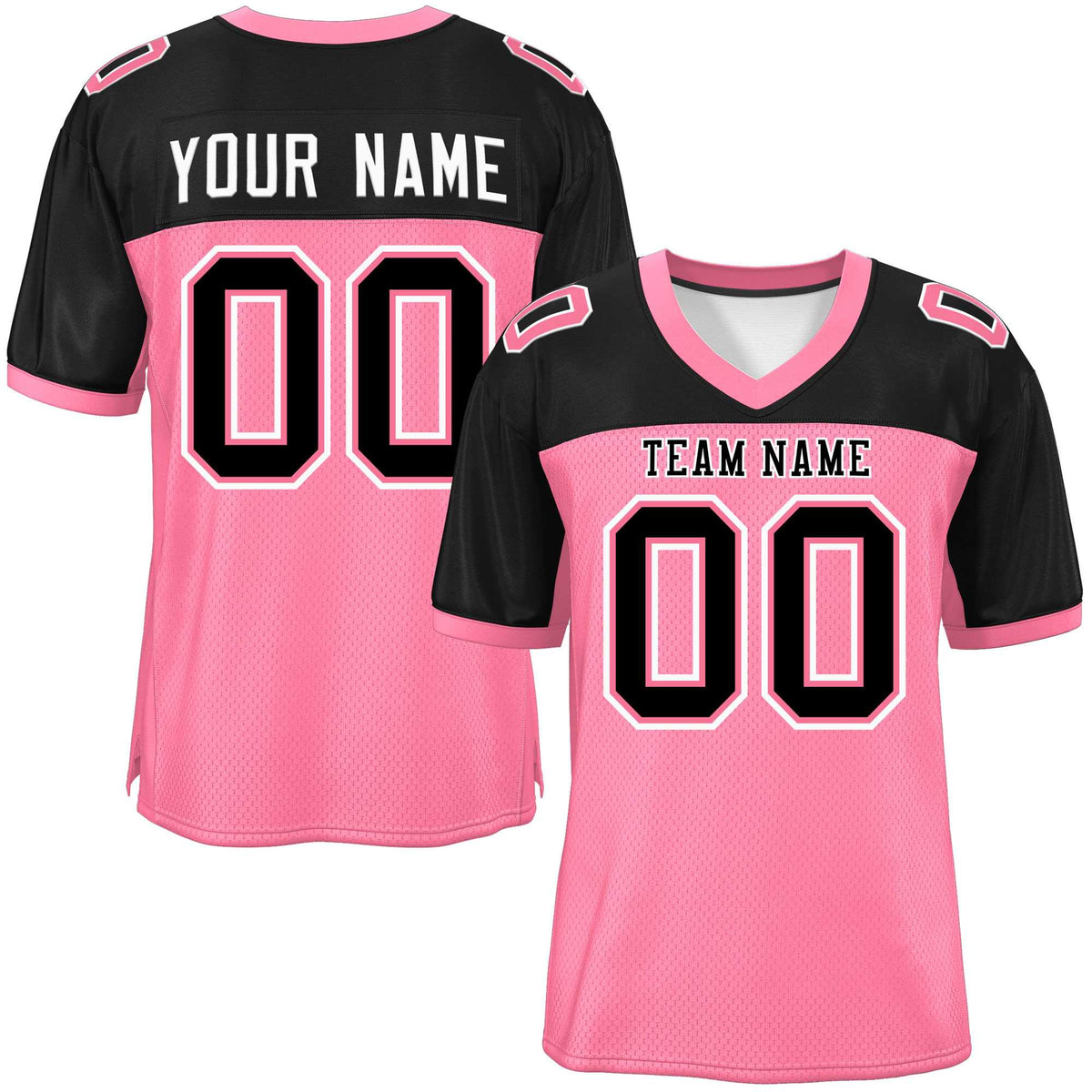 Custom Light Pink-Black Raglan Sleeves Fashion American Football Jersey | KXKSHOP