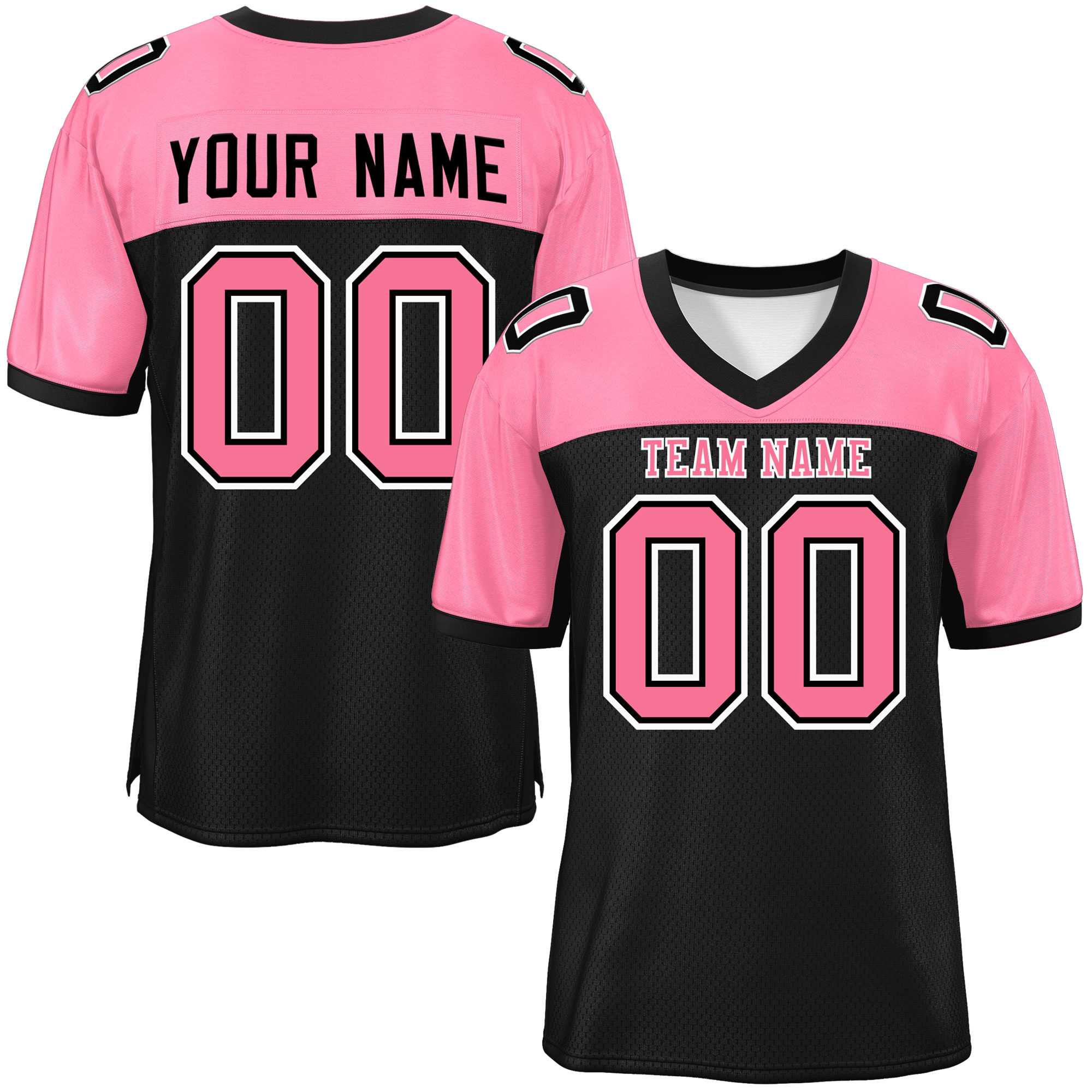 Custom Black-Light Pink Raglan Sleeves Fashion American Football Jersey | KXKSHOP