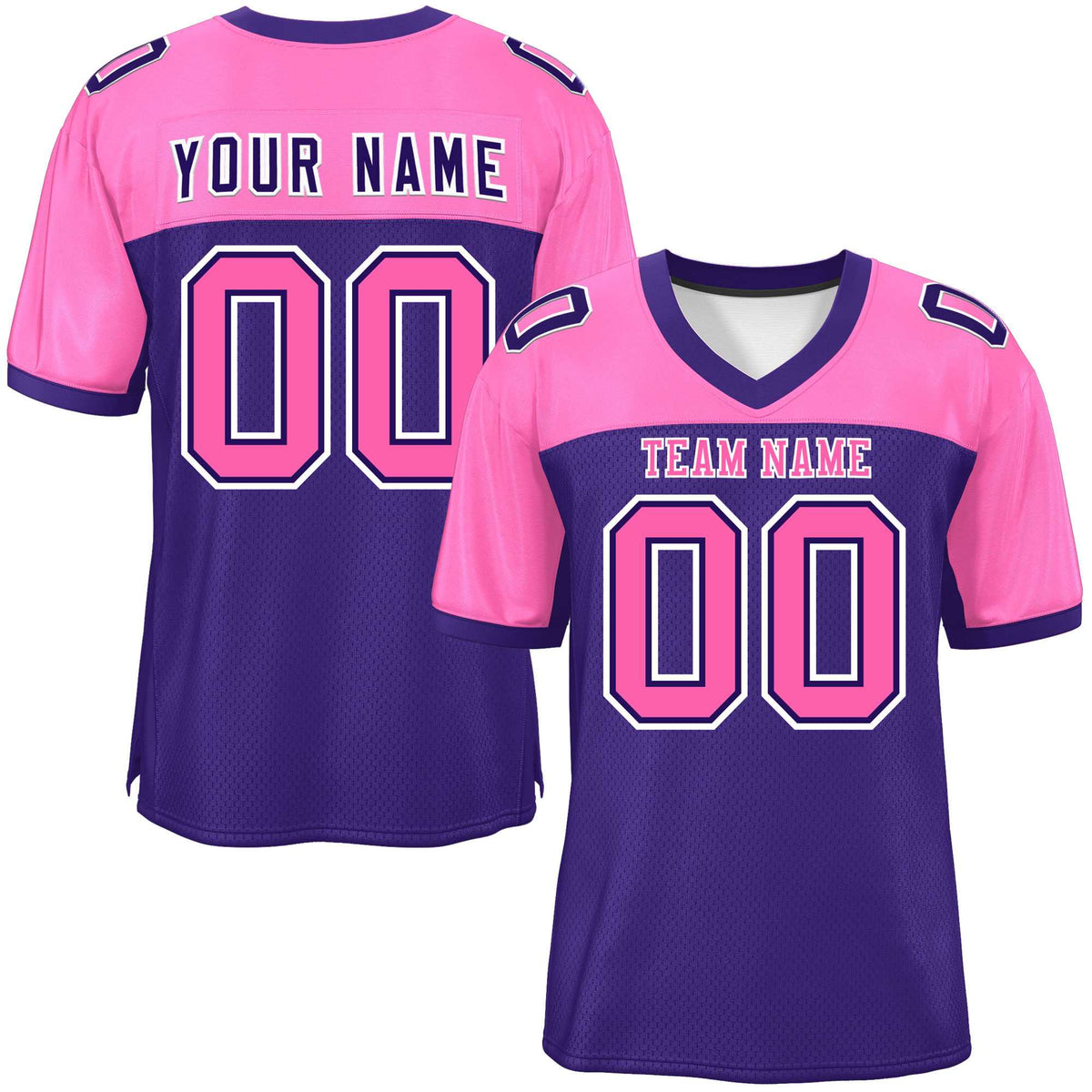 Custom Purple-Pink Raglan Sleeves Fashion American Football Jersey | KXKSHOP