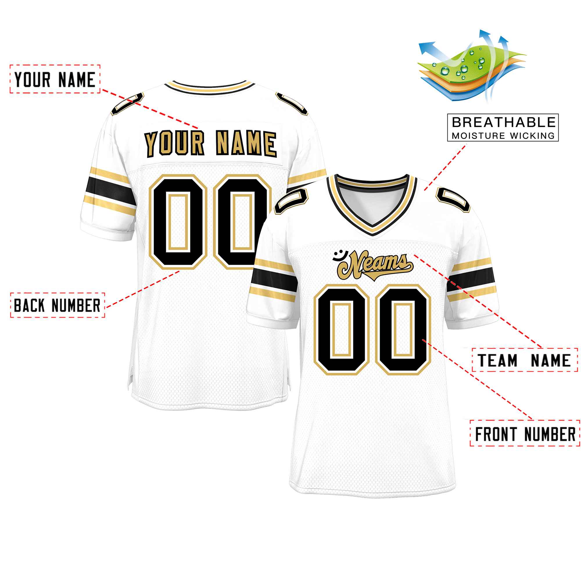 Custom Red Navy-White Classic Style Mesh American Football Jersey | KXKSHOP