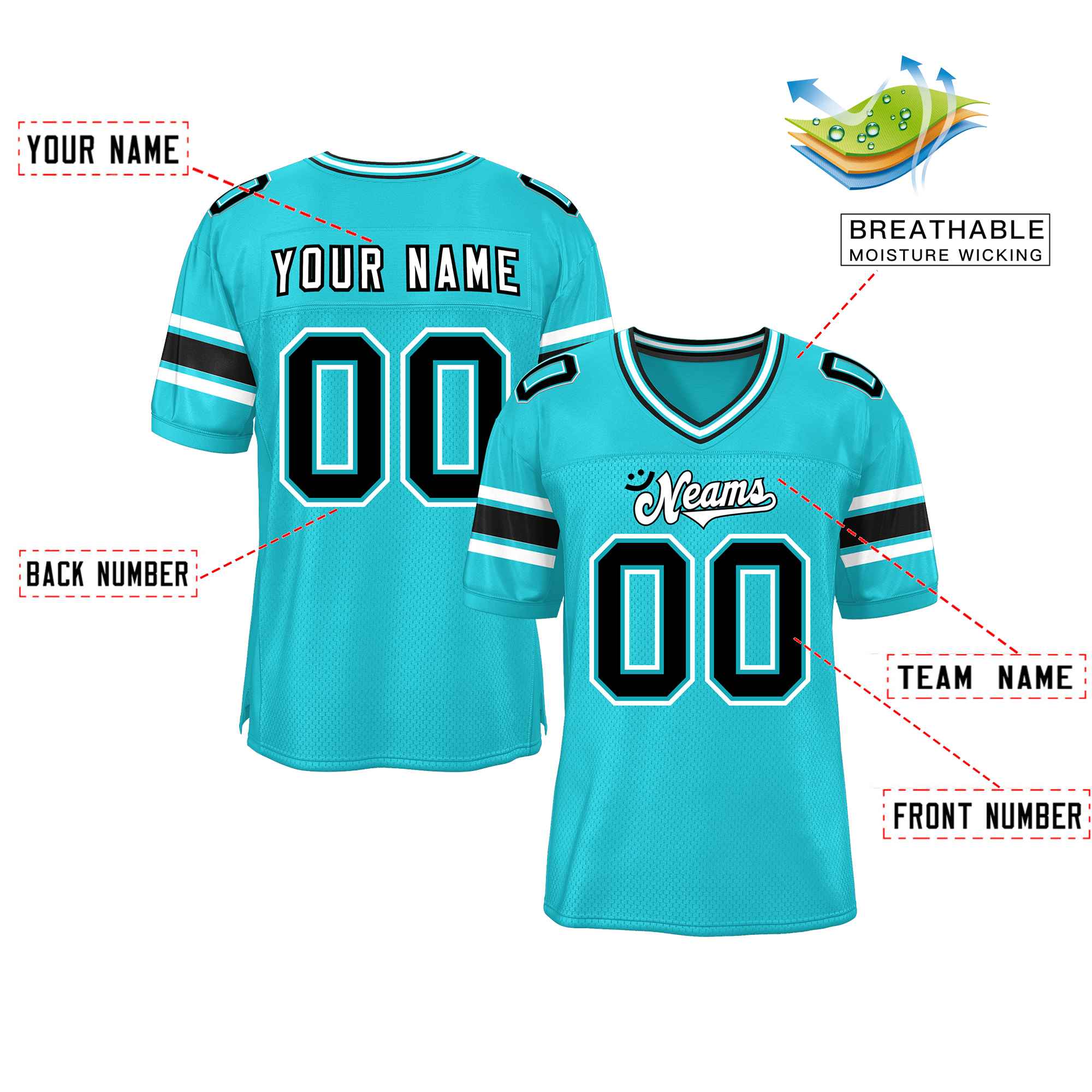 Custom Red Navy-White Classic Style Mesh American Football Jersey | KXKSHOP