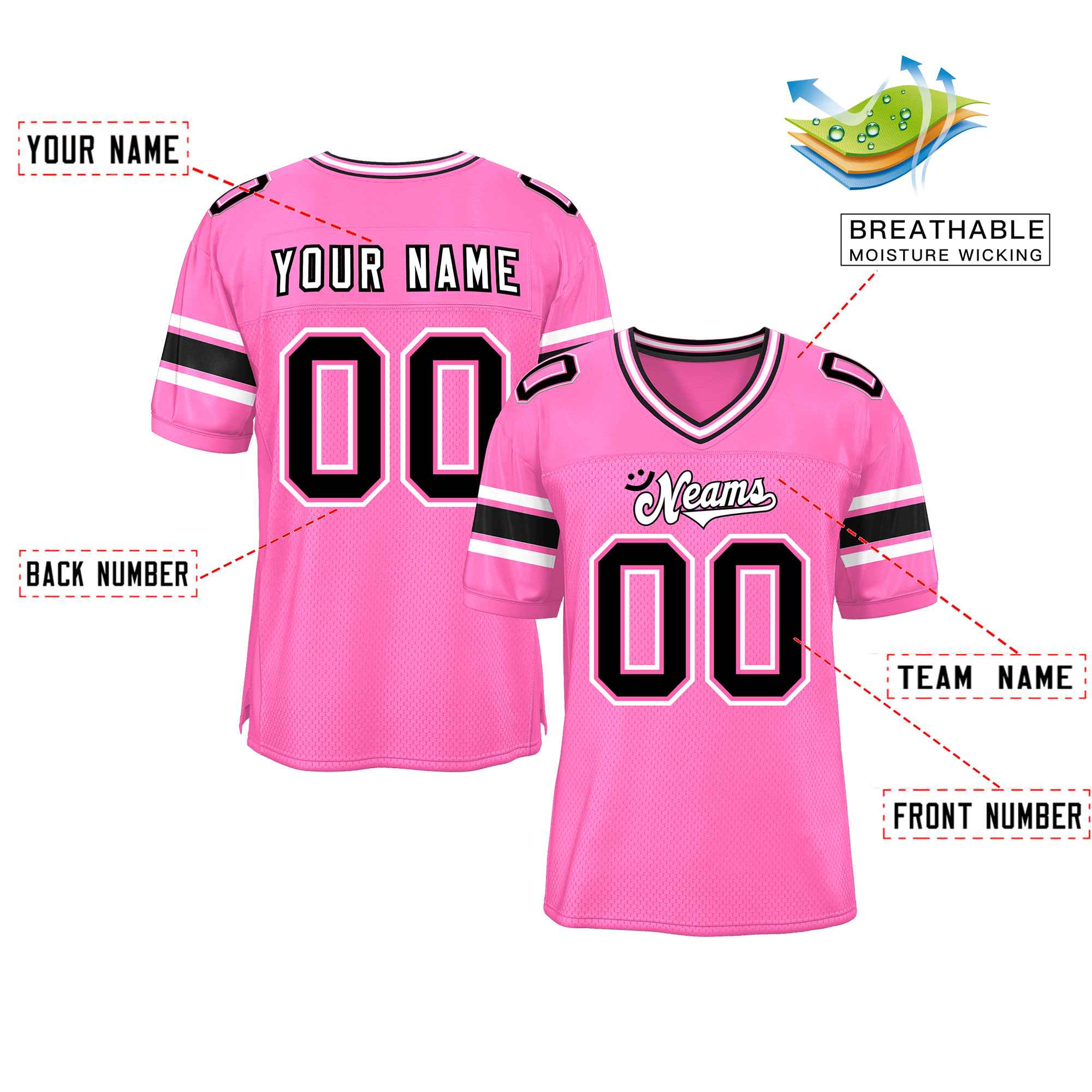 Custom Red Navy-White Classic Style Mesh American Football Jersey | KXKSHOP