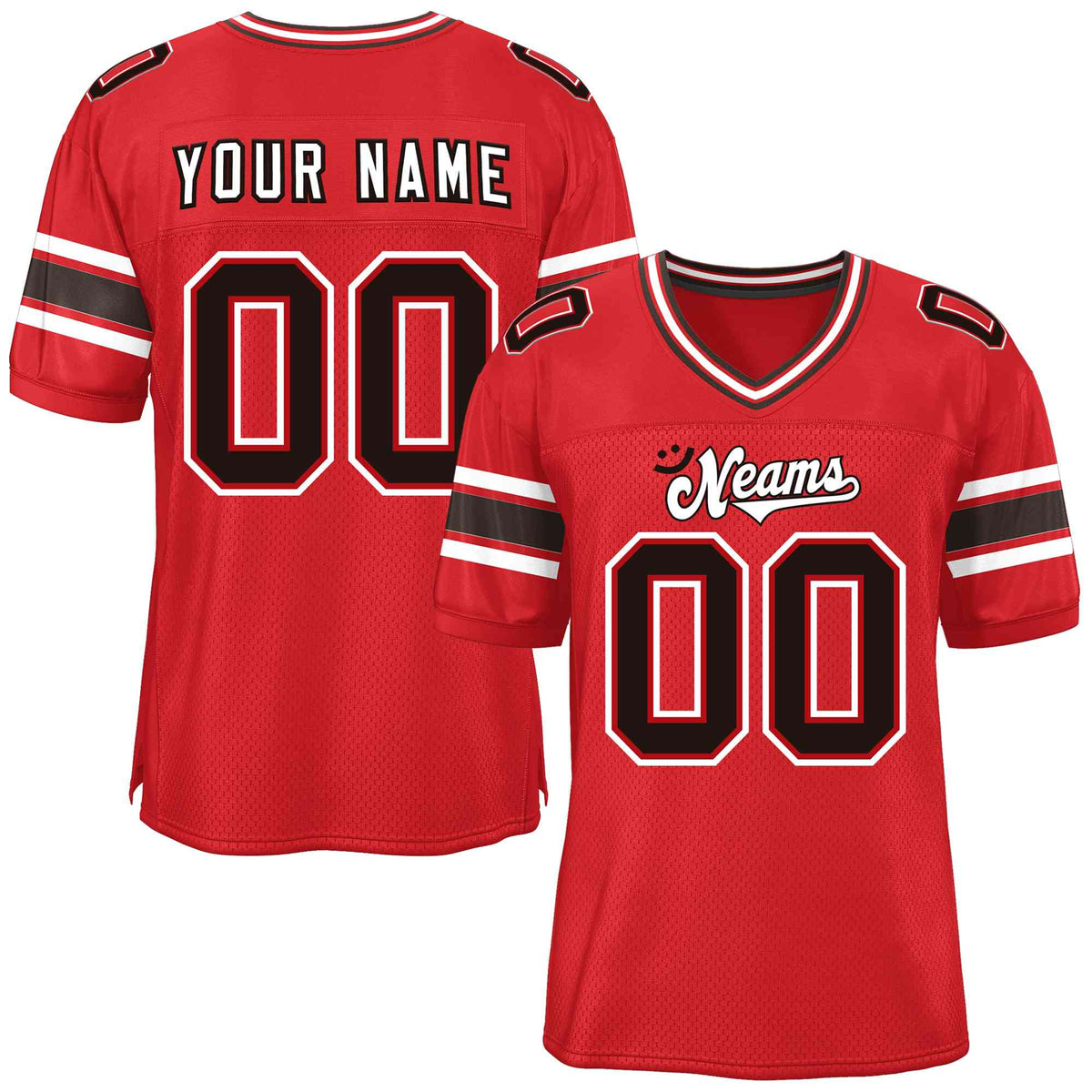 Custom Red Navy-White Classic Style Mesh American Football Jersey | KXKSHOP