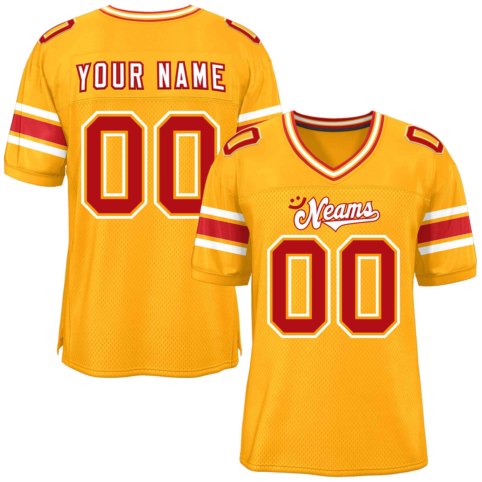 Custom Red Navy-White Classic Style Mesh American Football Jersey | KXKSHOP