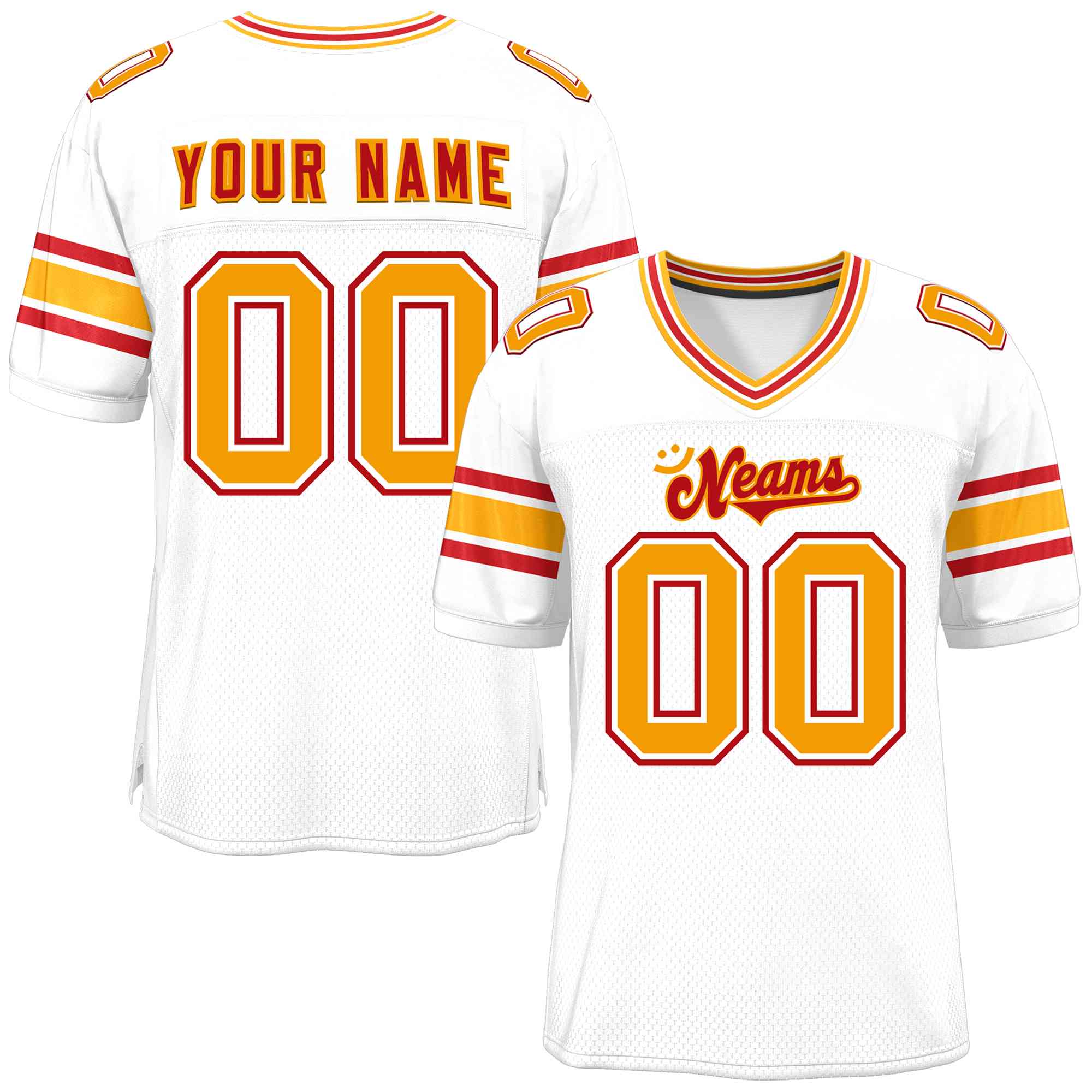 Custom Red Navy-White Classic Style Mesh American Football Jersey | KXKSHOP