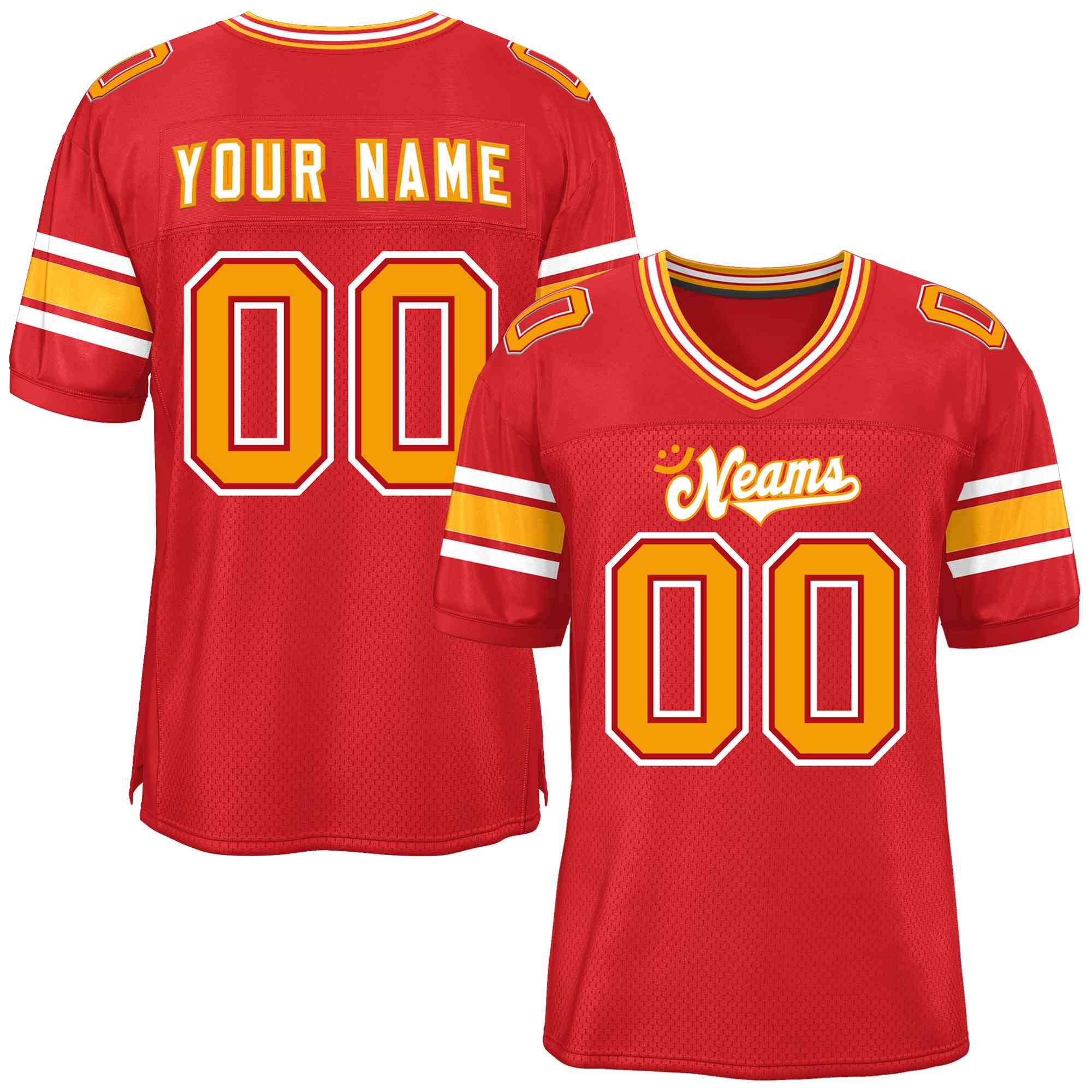 Custom Red Navy-White Classic Style Mesh American Football Jersey | KXKSHOP