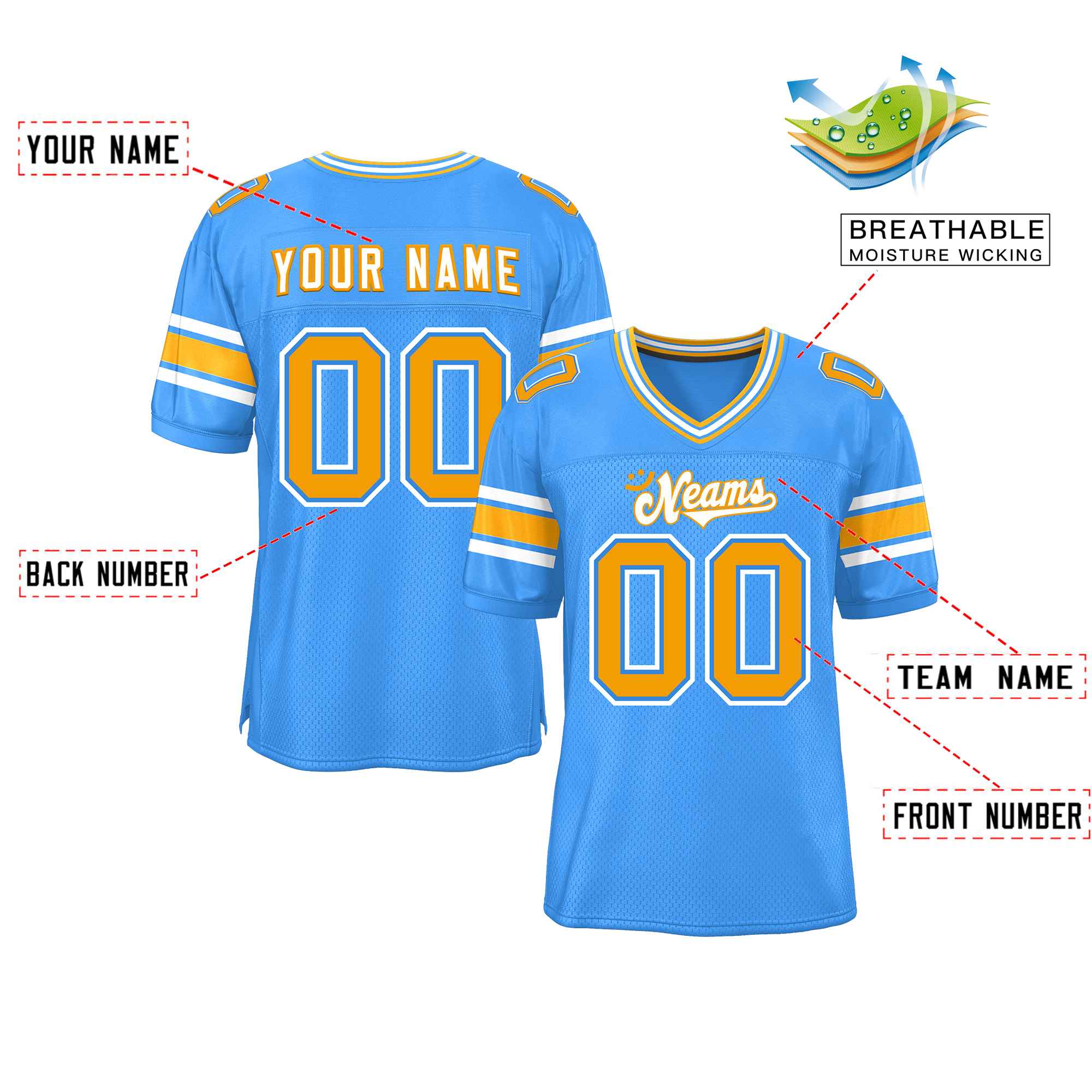 Custom Red Navy-White Classic Style Mesh American Football Jersey | KXKSHOP