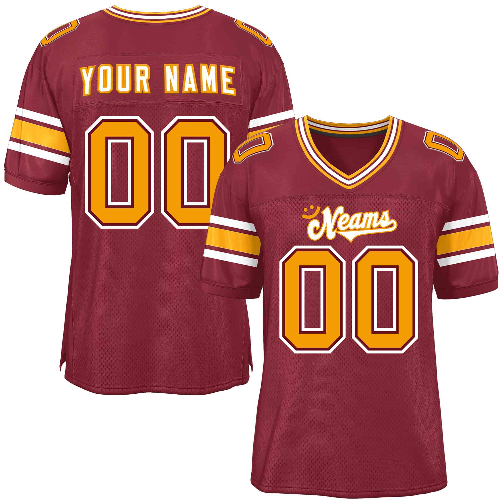 Custom Red Navy-White Classic Style Mesh American Football Jersey | KXKSHOP