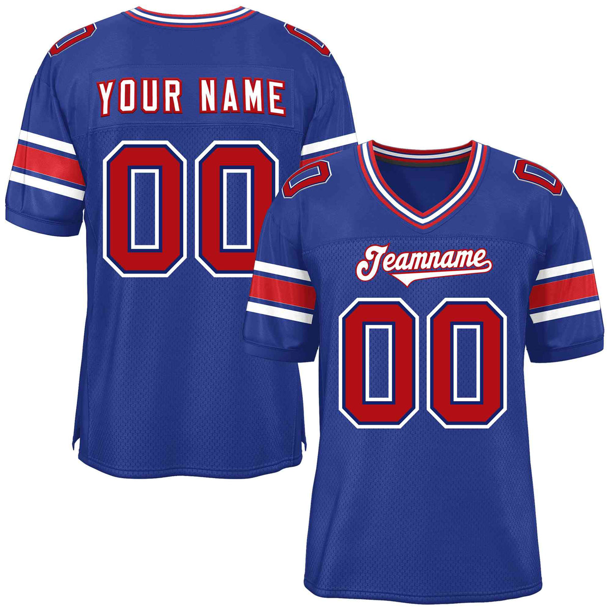 Custom Red Navy-White Classic Style Mesh American Football Jersey | KXKSHOP