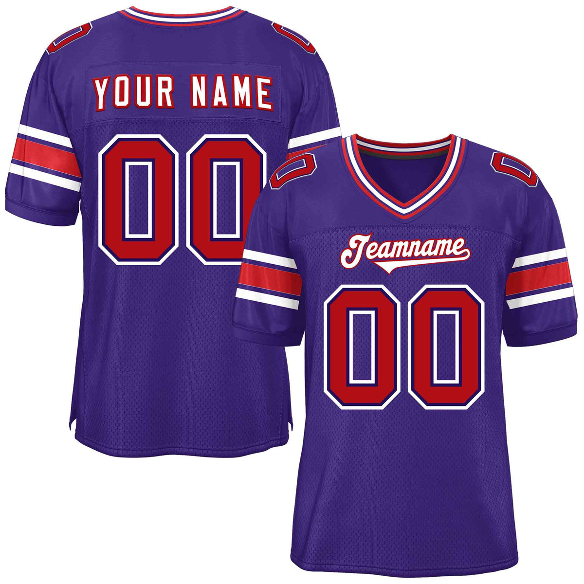 Custom Red Navy-White Classic Style Mesh American Football Jersey | KXKSHOP