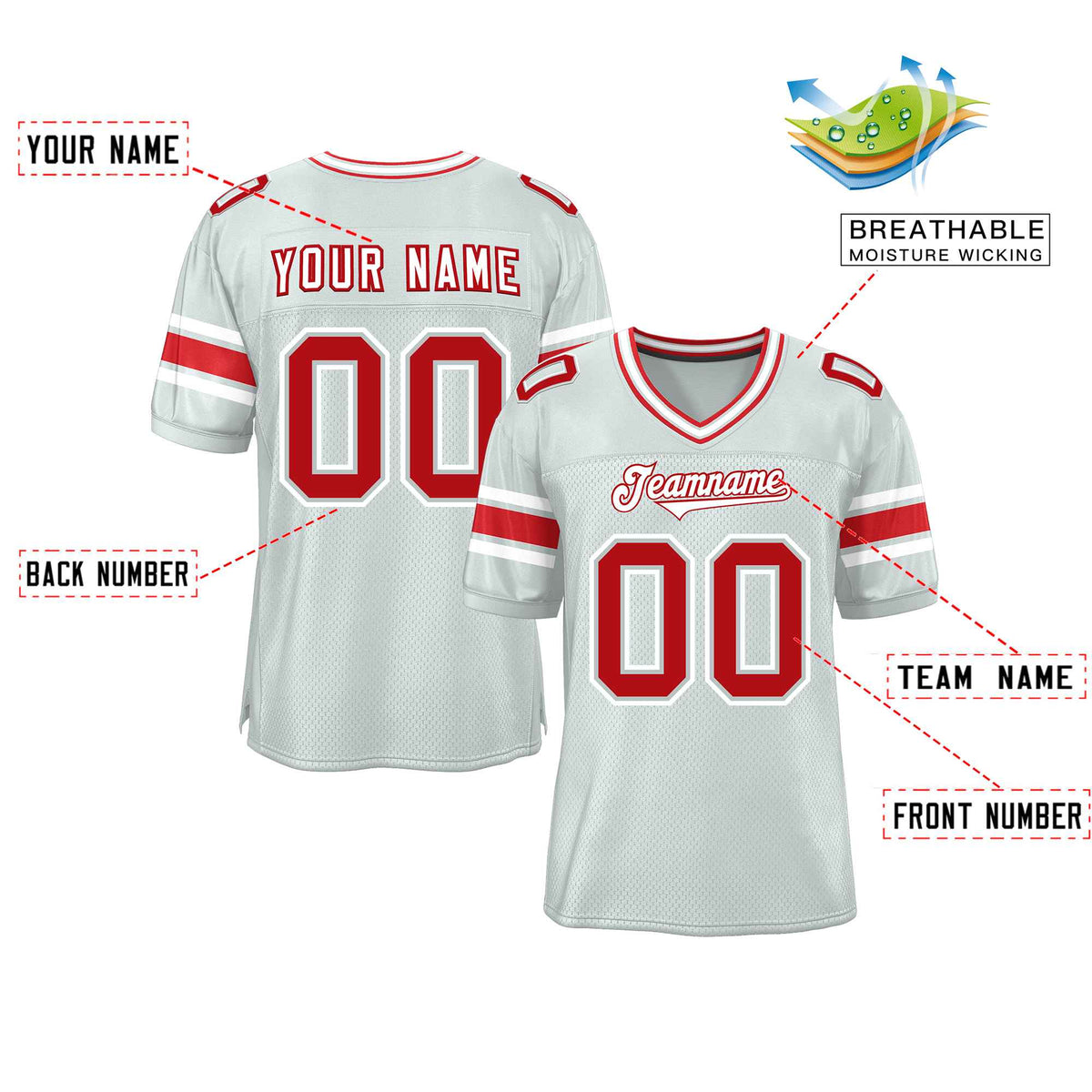 Custom Red Navy-White Classic Style Mesh American Football Jersey | KXKSHOP