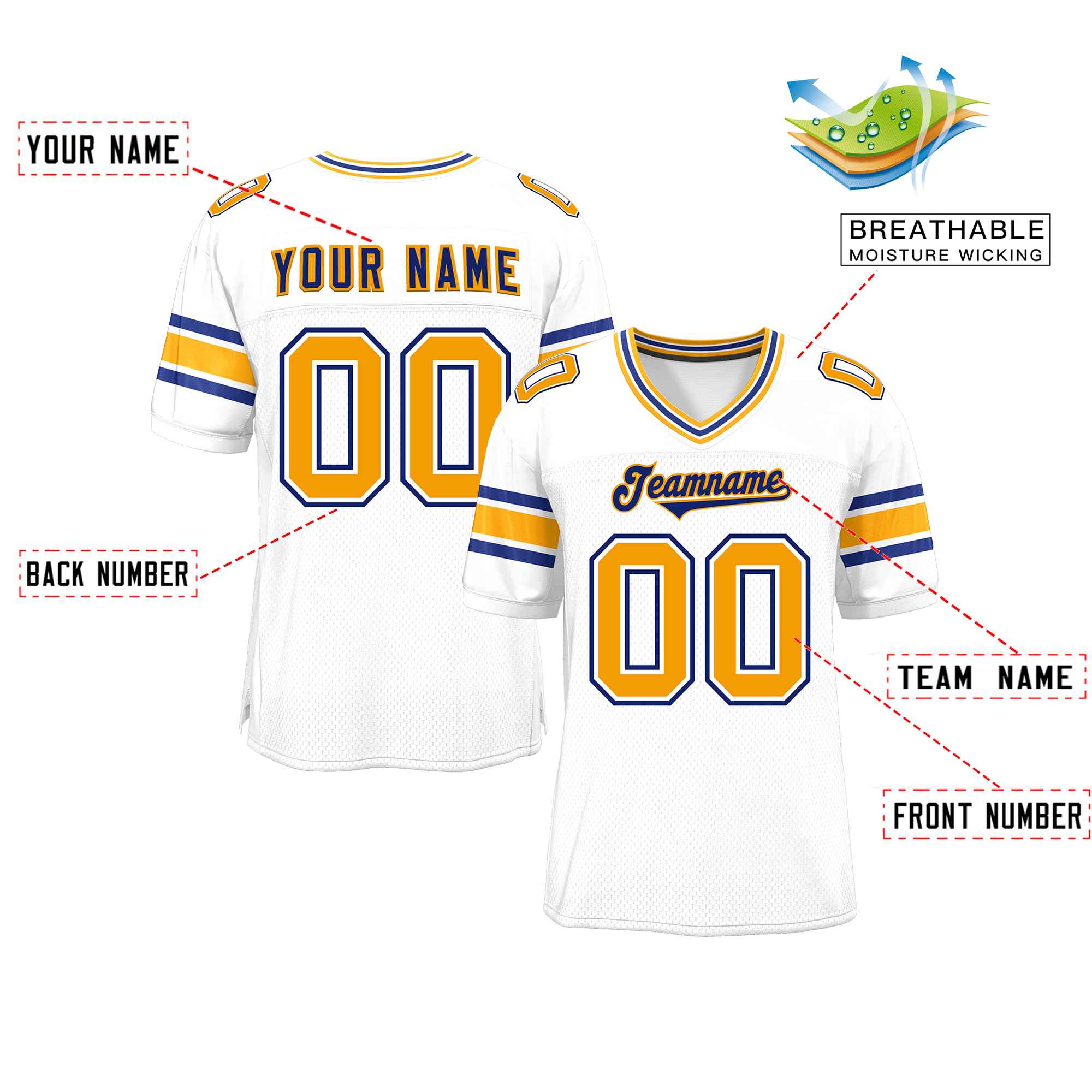 Custom Red Navy-White Classic Style Mesh American Football Jersey | KXKSHOP