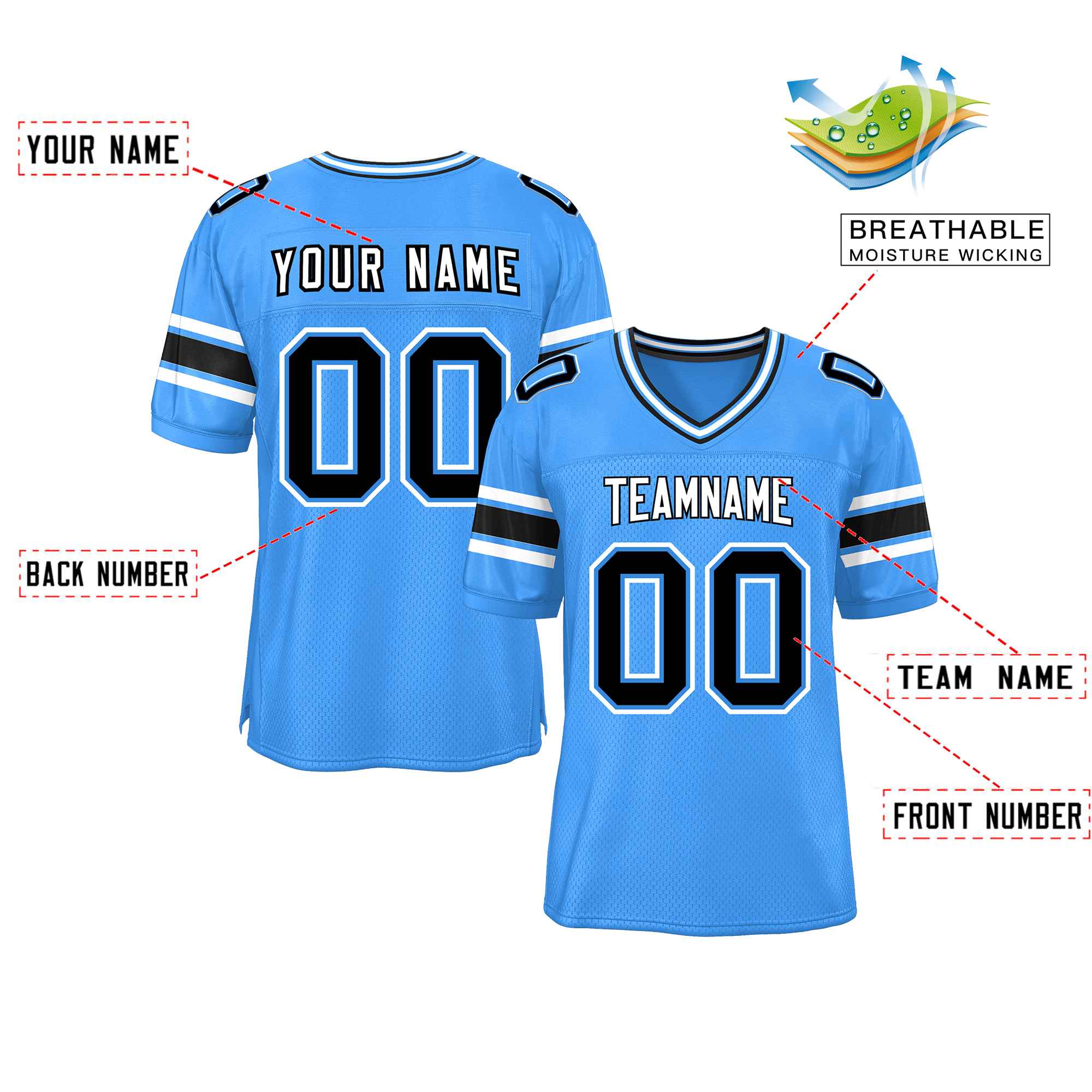 Custom Red Navy-White Classic Style Mesh American Football Jersey | KXKSHOP